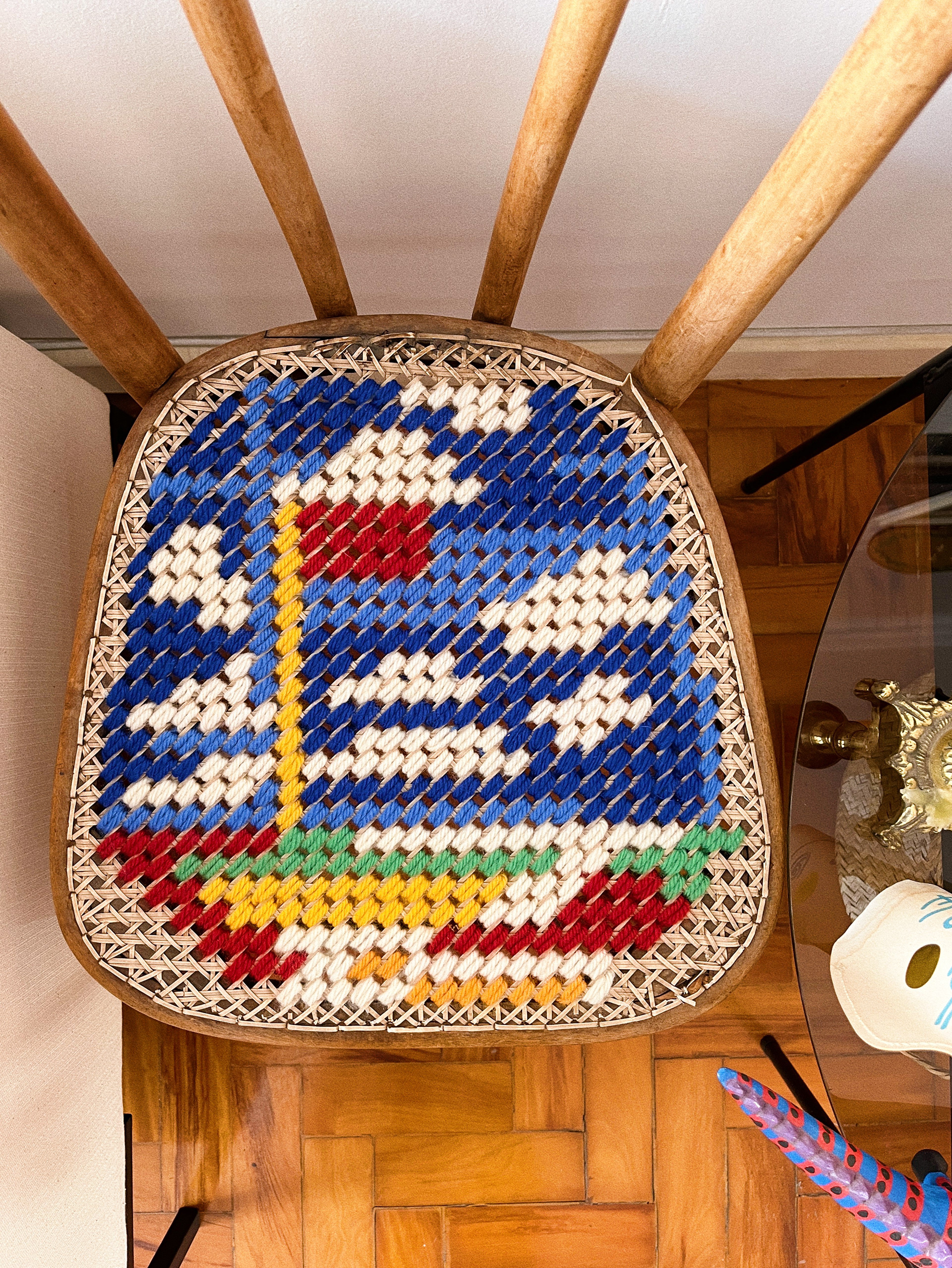 movimento dos barcos ⛵️ linha de tapeçaria sobre trama e madeira, 2023