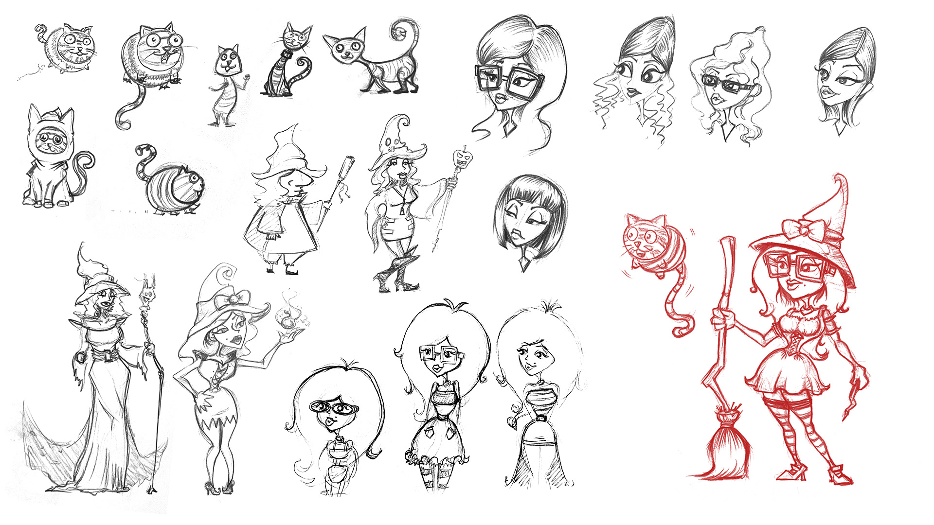 We switched the concept to witches, and character "Alice" was created. Jack was kept in as a villain role.