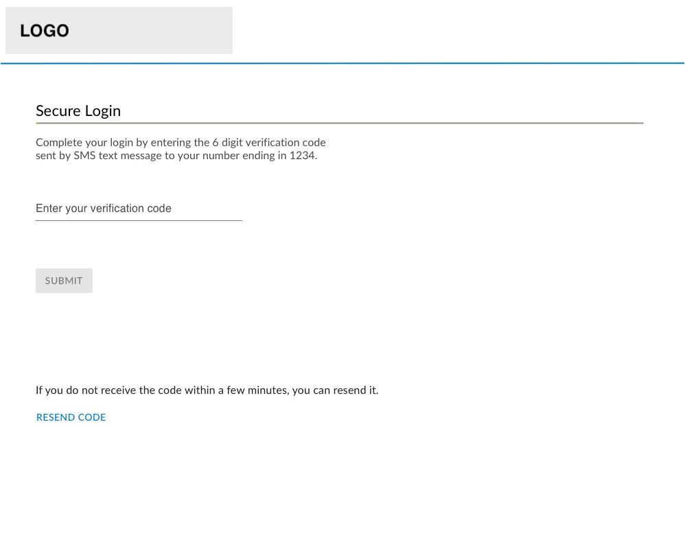 Initial layout for the full page Secure Sign in experience.