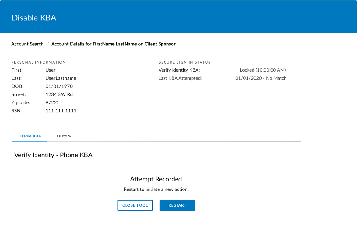 KBA Attempt recorded