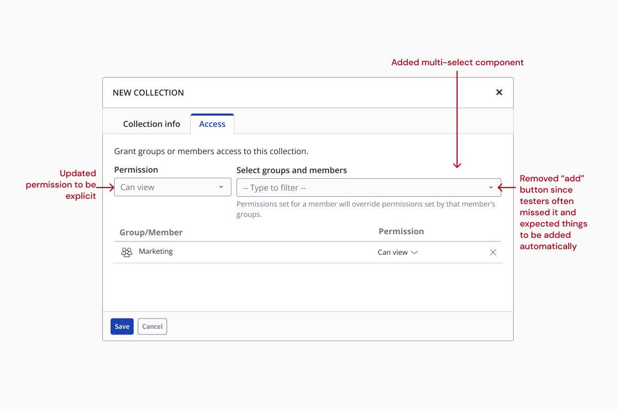 Updated dialog UI pattern based on user feedback
