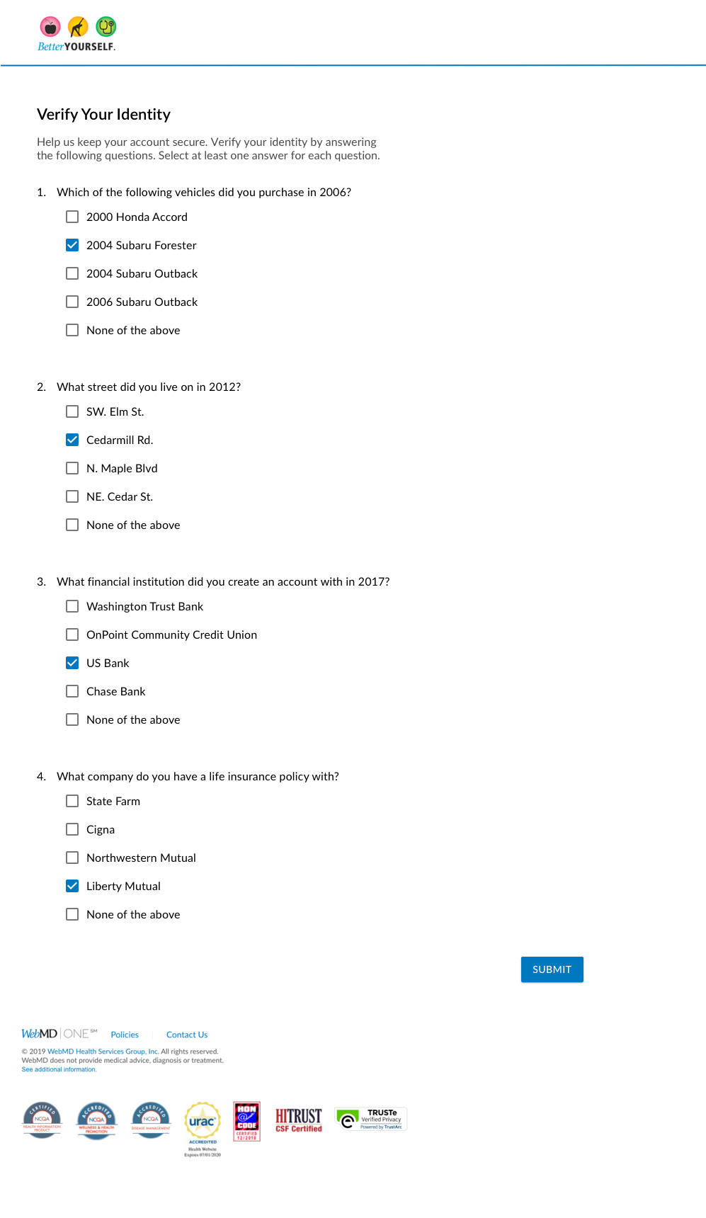 KBA Questionnaire List View
