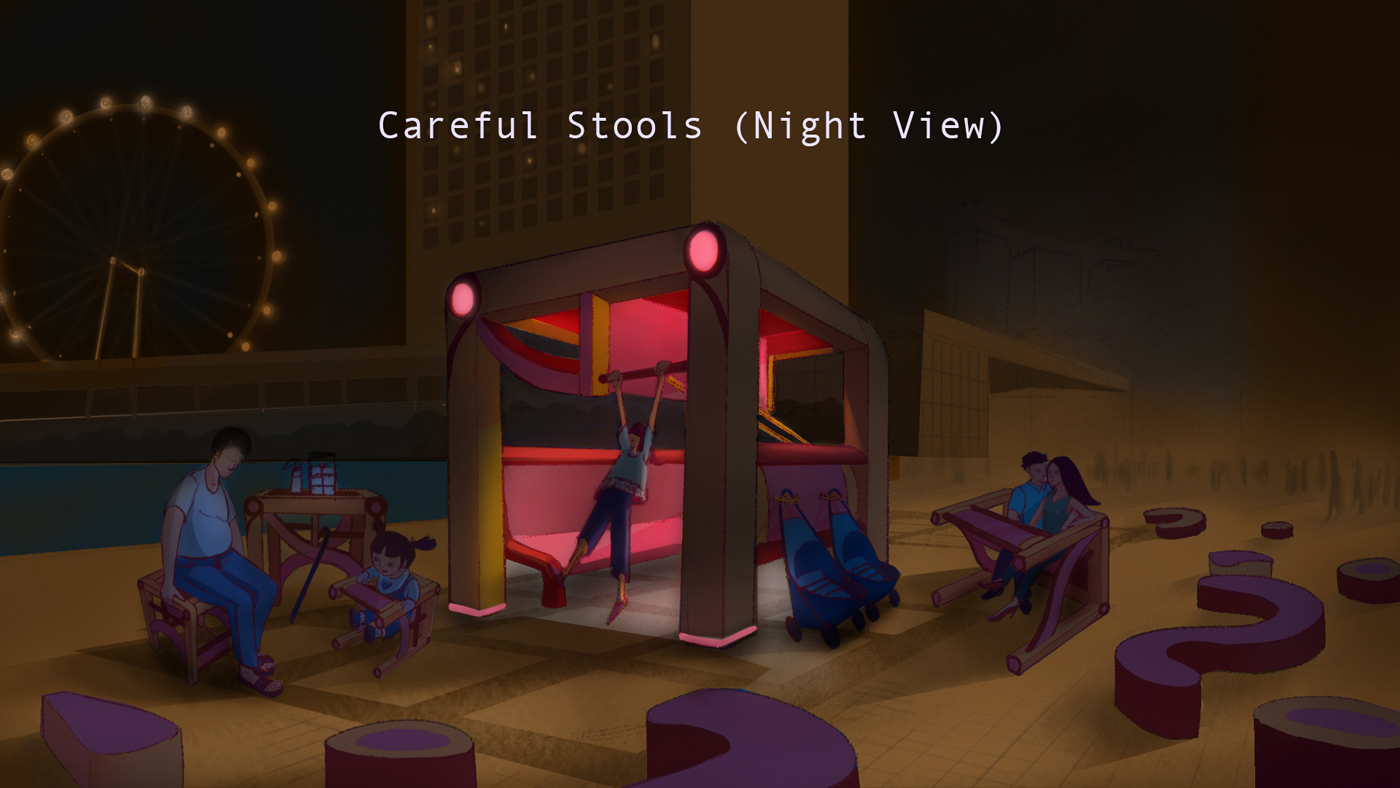 Carefull Shelter Night View, Artist's Impression, Wendy Victoria Mack