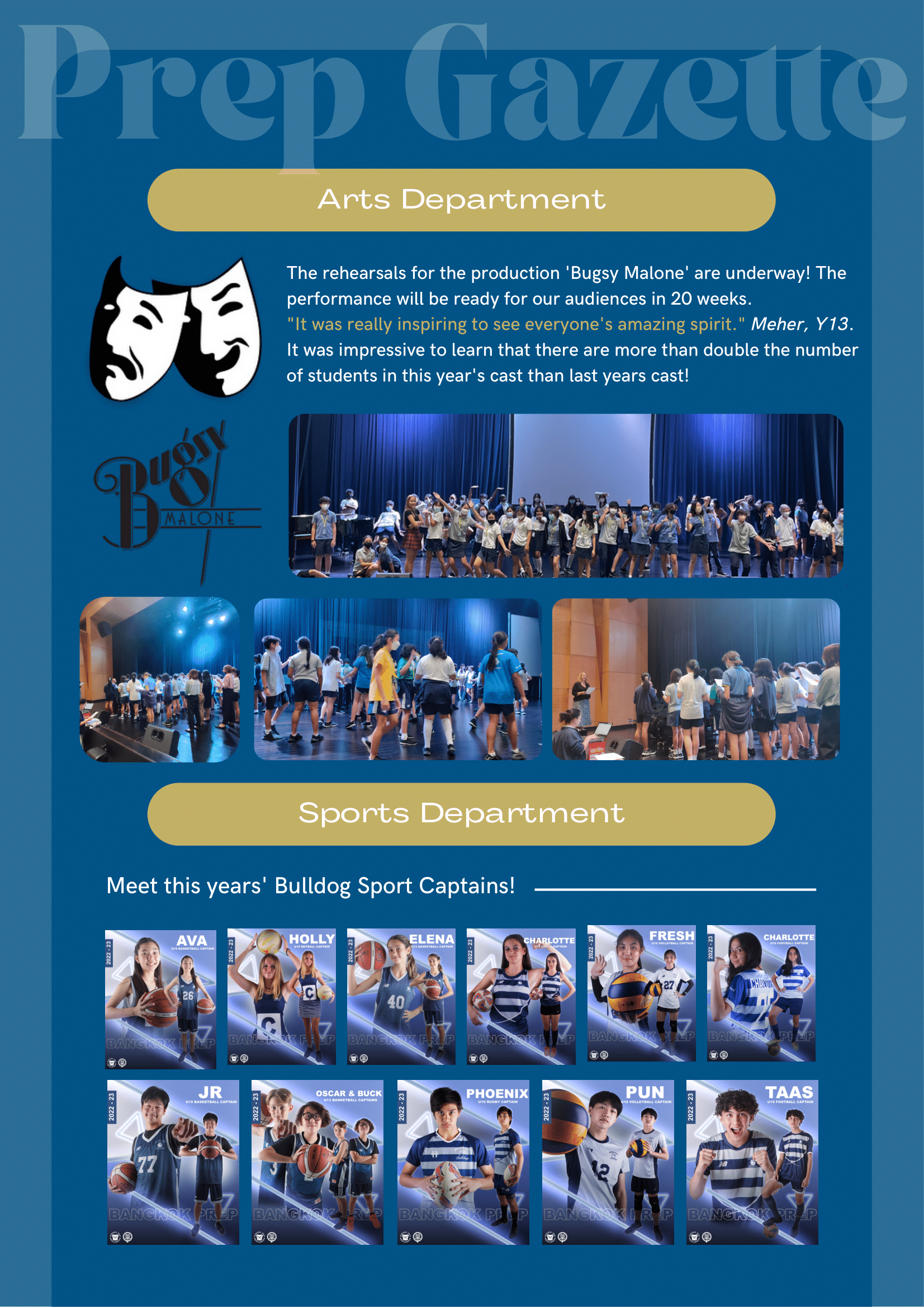 featured in school's magazine