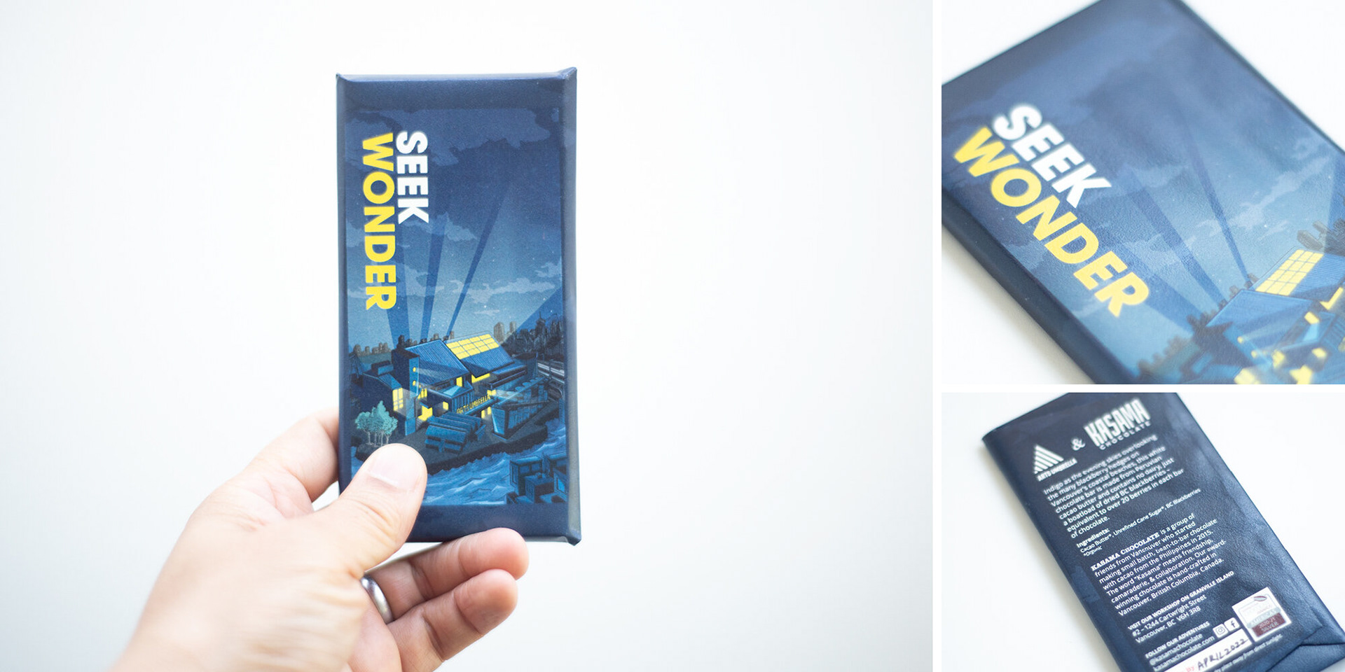Limited edition postcards, chocolate bars, and prints for donors.