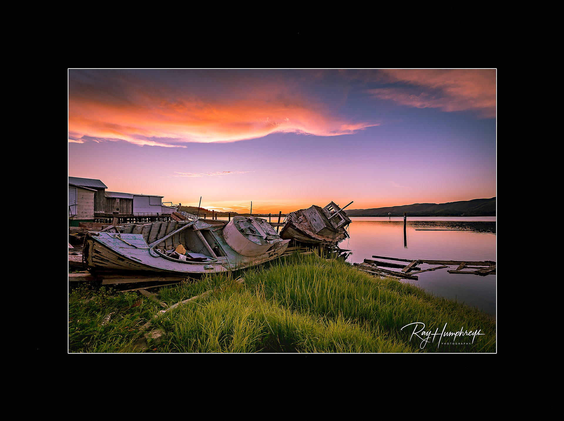 Docked for the Night Lustre Print - 18” x 24” Frame Size Matted to 12” x 18” Image Size