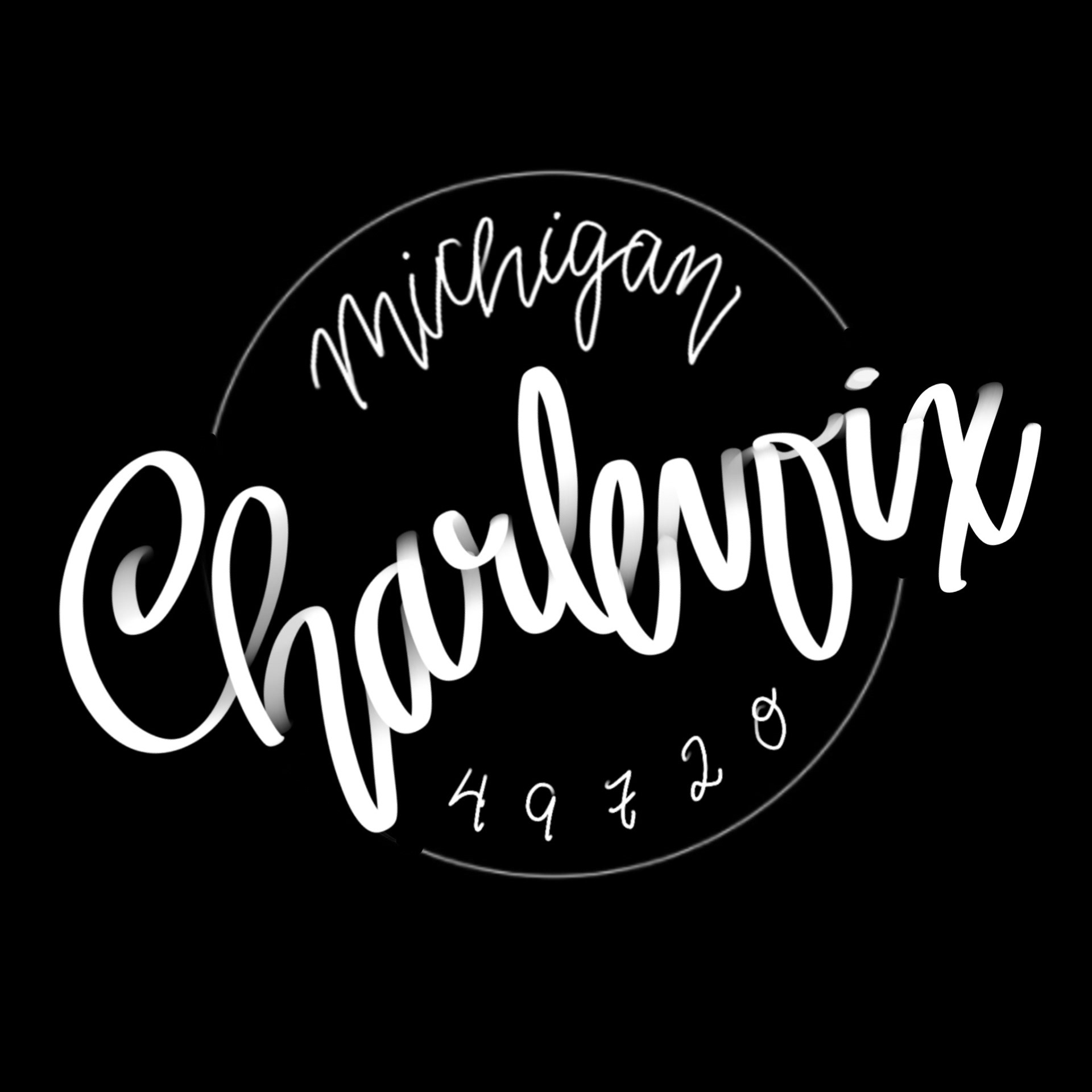Hand lettered seal for fictional Charlevoix wine brand.