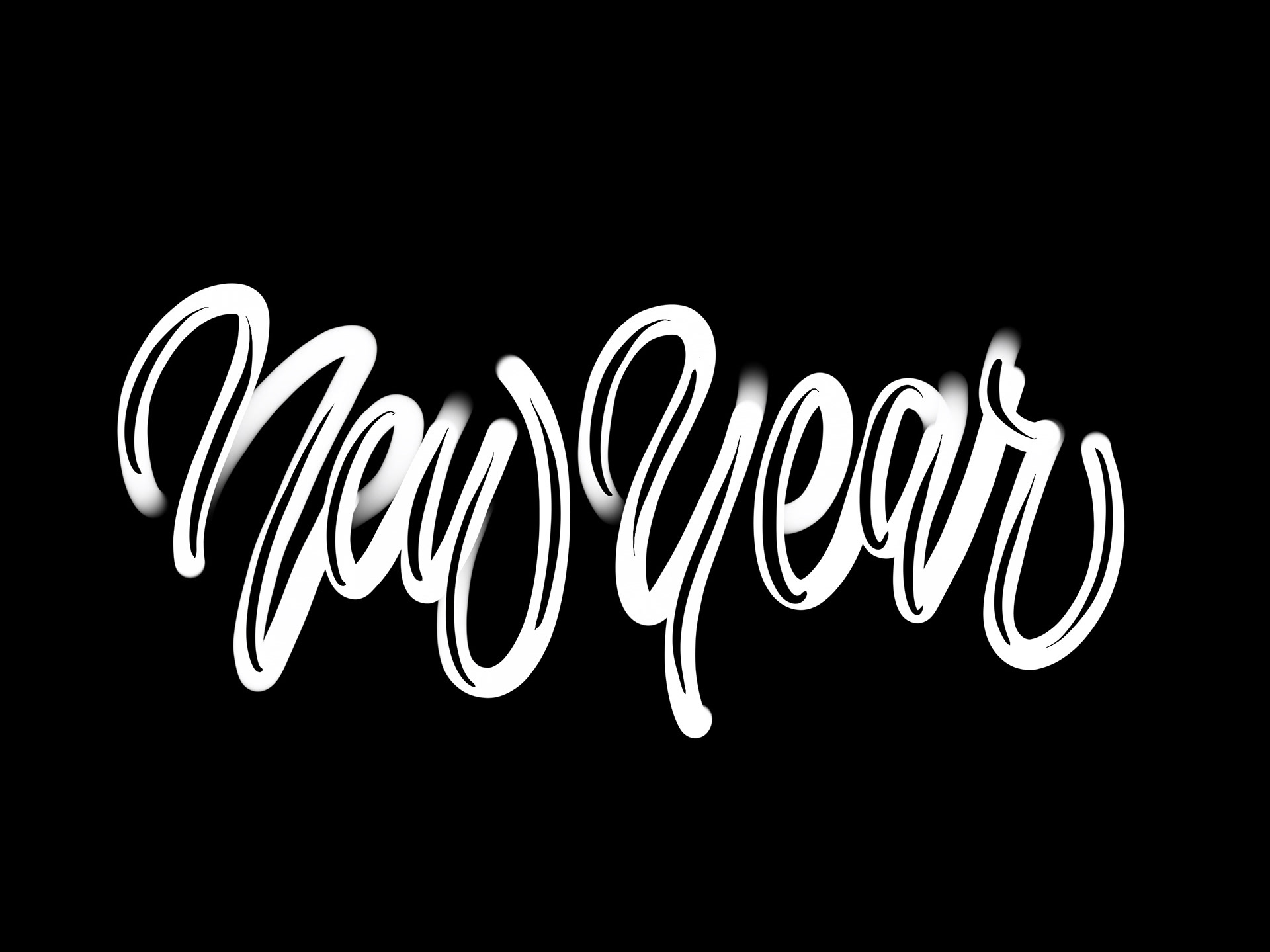 Hand lettering for NYE card.