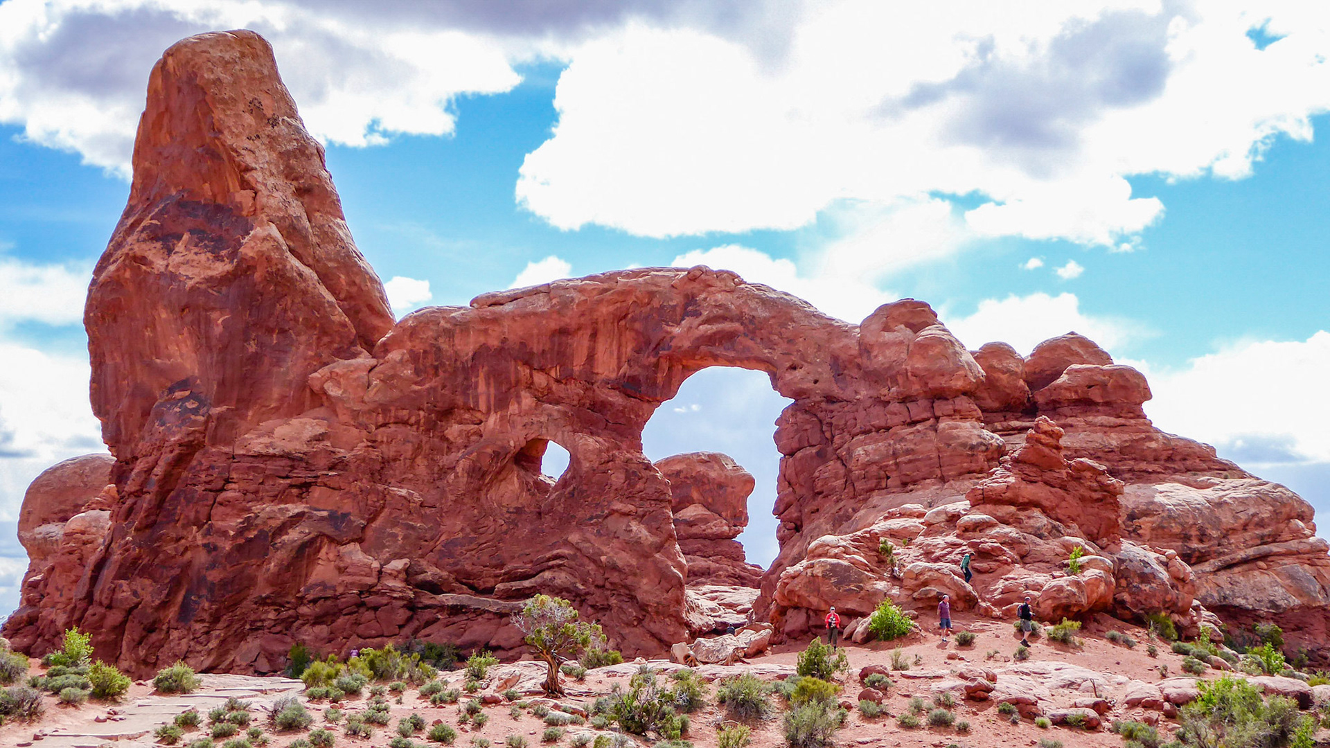 Turret Arch in the Windows Section of Arches National Park.
