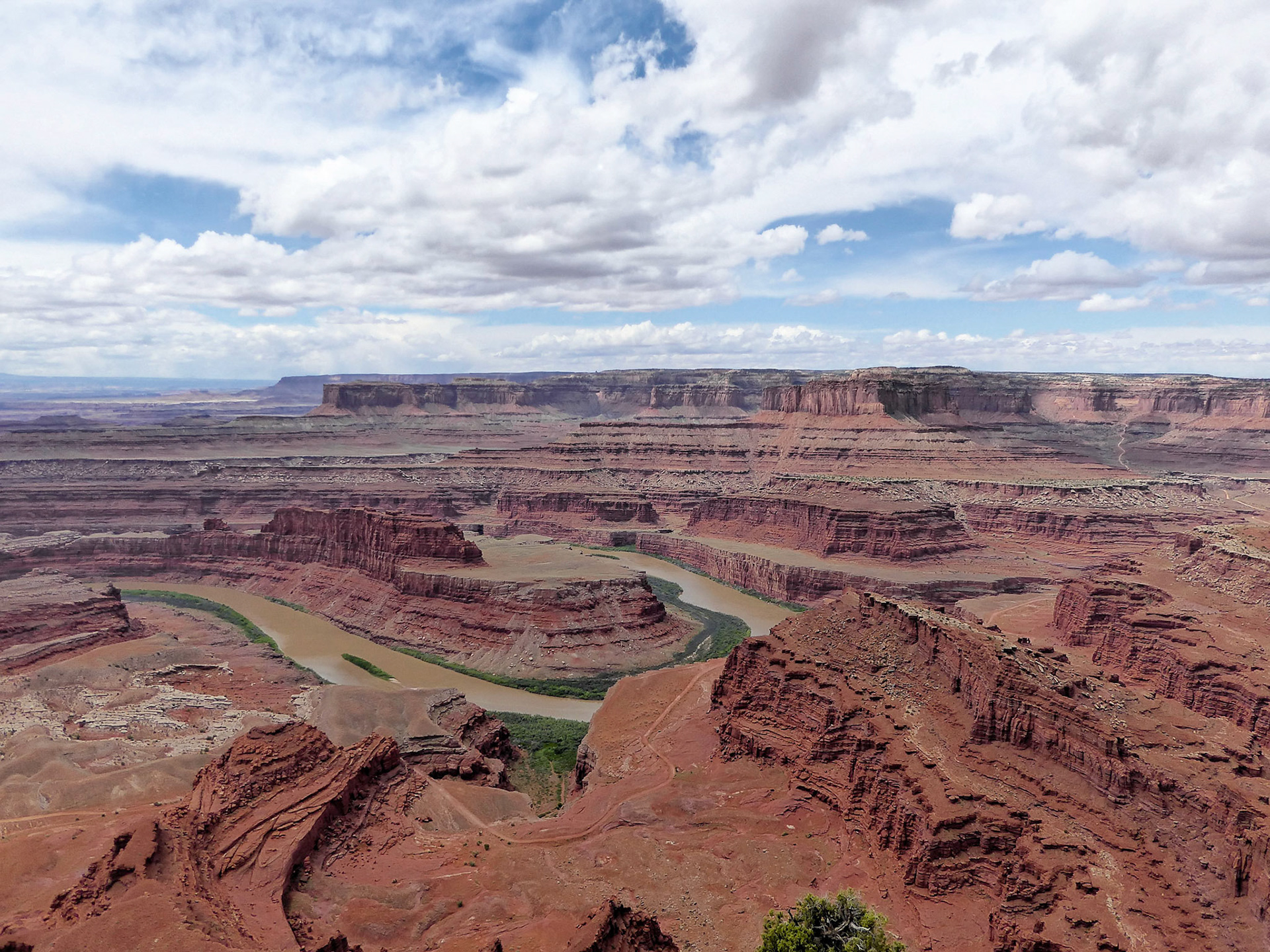 After the rain - looking over the Colorado River from Dead Horse Point to the Island in the Sky district of Canyonlands.