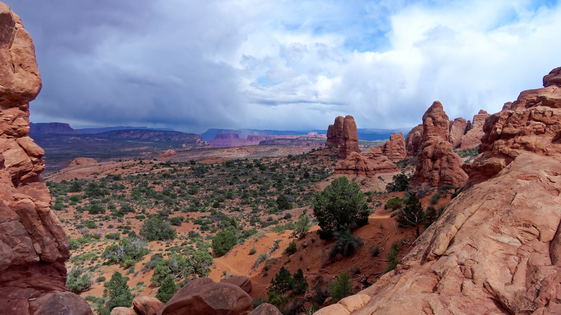 View east from the Windows Section of Arches National Park.