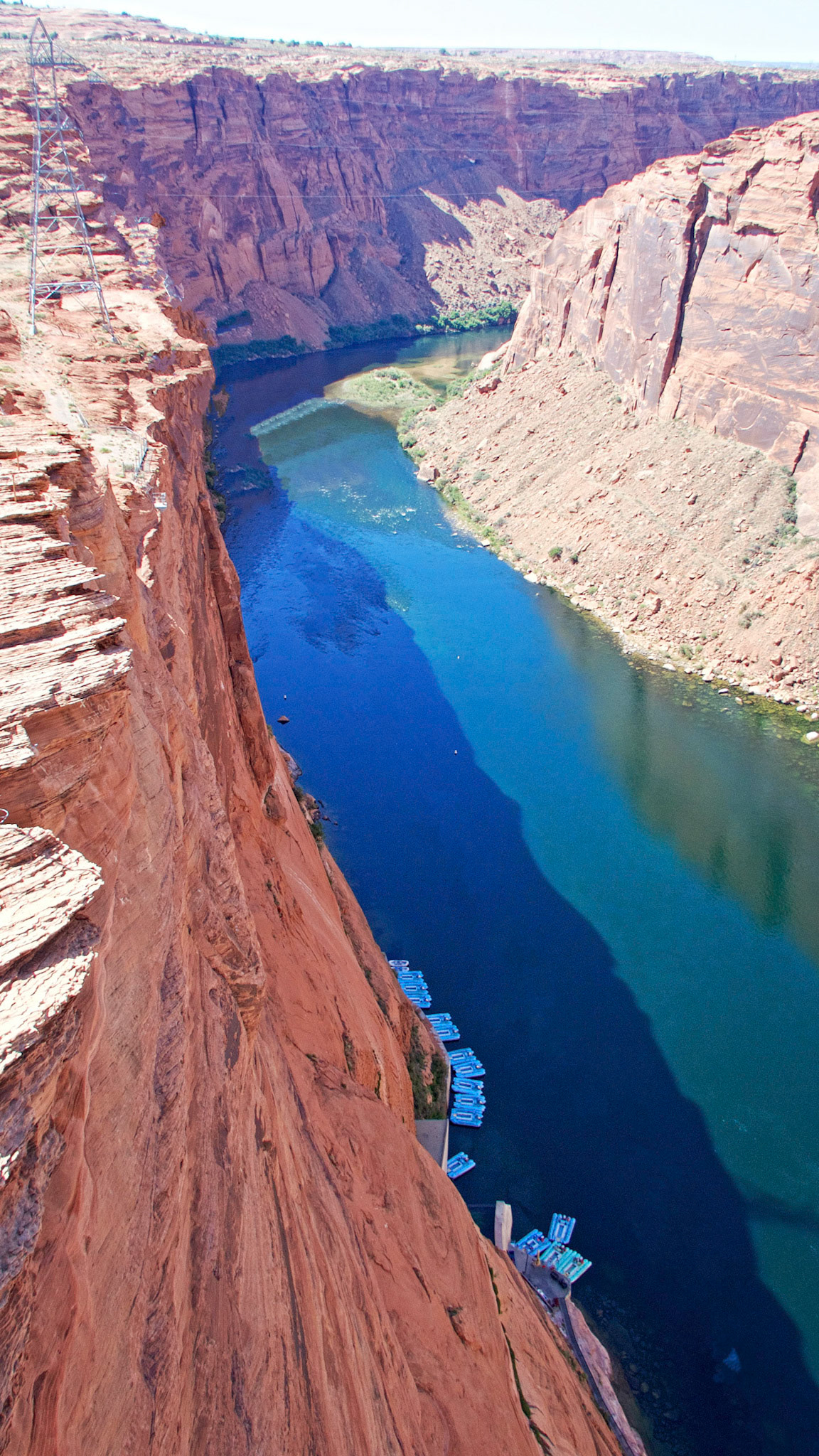 The Colorado River immediately downstream of the Glen Canyon Dam.