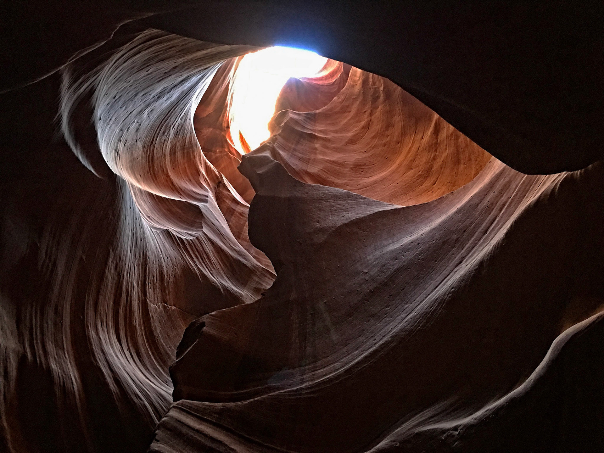 Inside Upper Antelope Canyon.