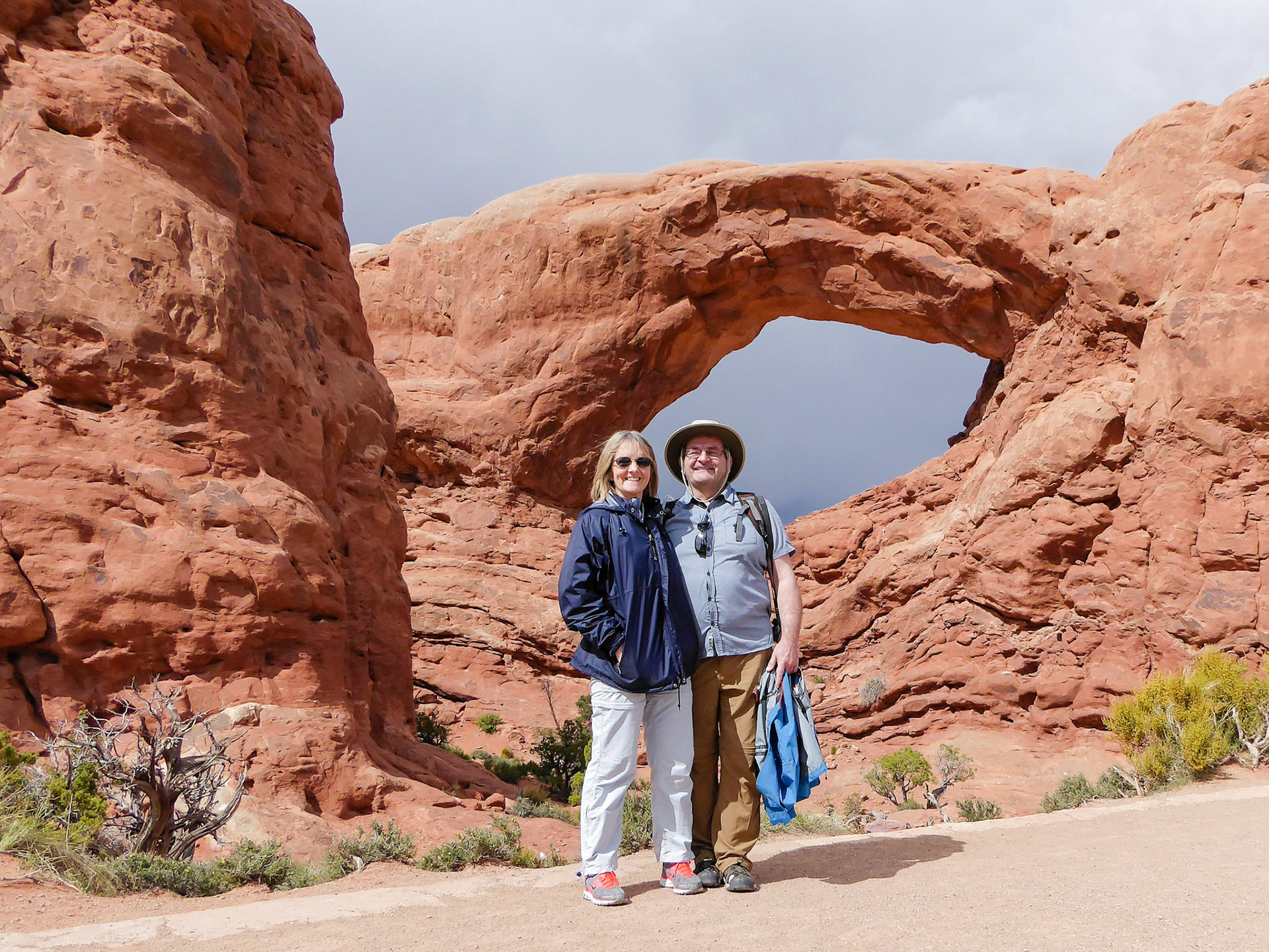 Judith and Serge in front of the South Window.