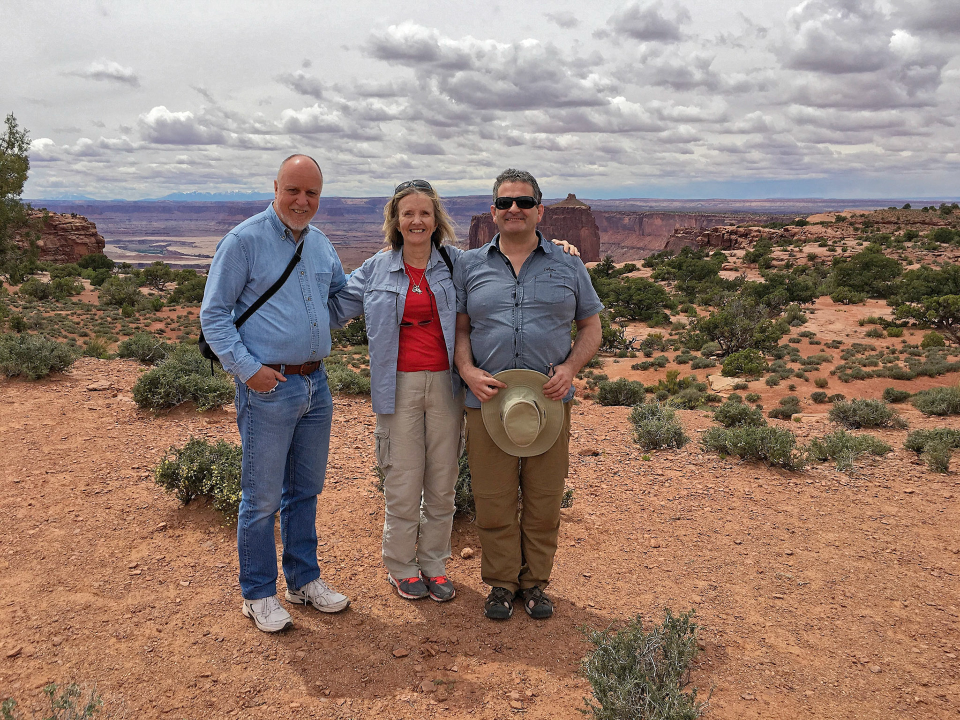 Richard, Judith and Serge in the Island in the Sky District, Canyonlands National Park.