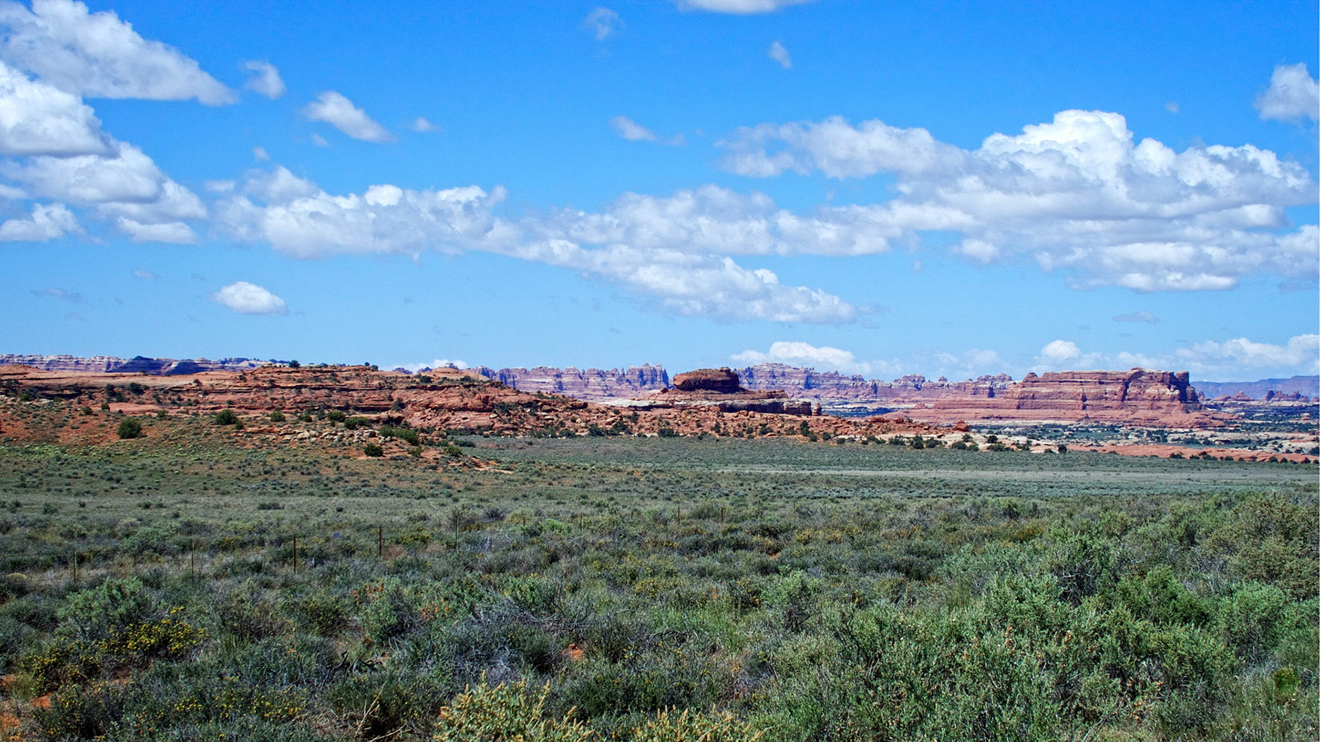 Approaching the Needles District of Canyonlands National Park.