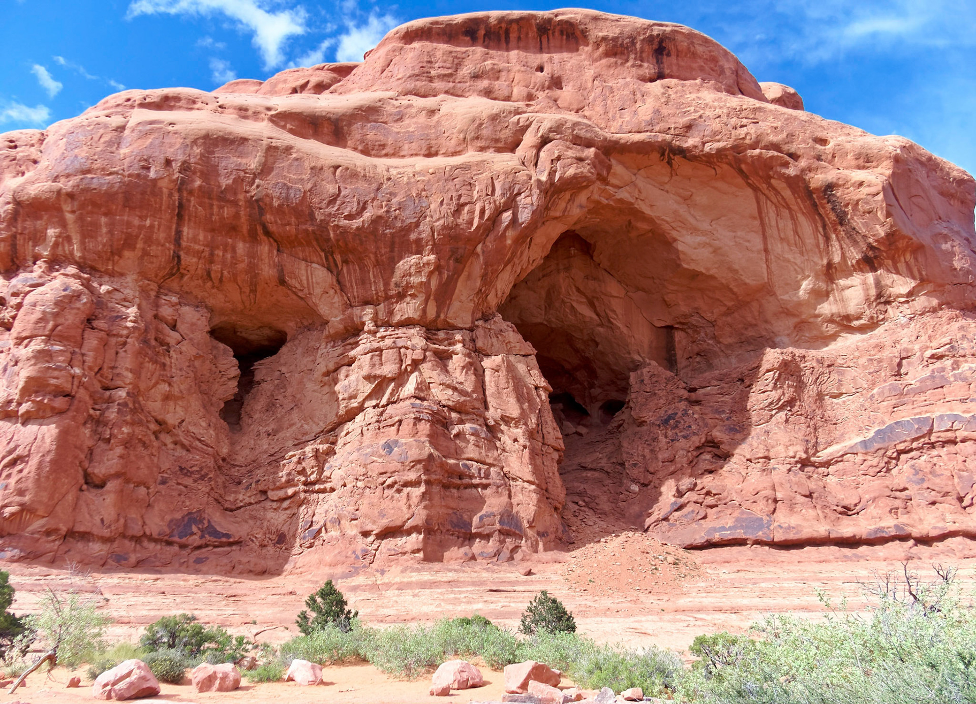 Caves at the Parade of Elephants, Windows Section, Arches National Park.