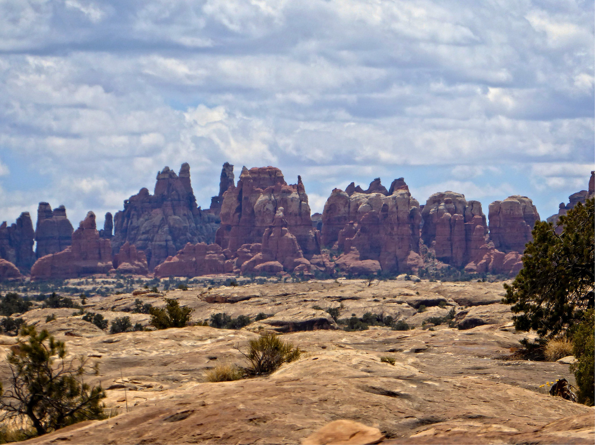 Zooming in on the sandstone towers of the Needles District, Canyonlands National Park.