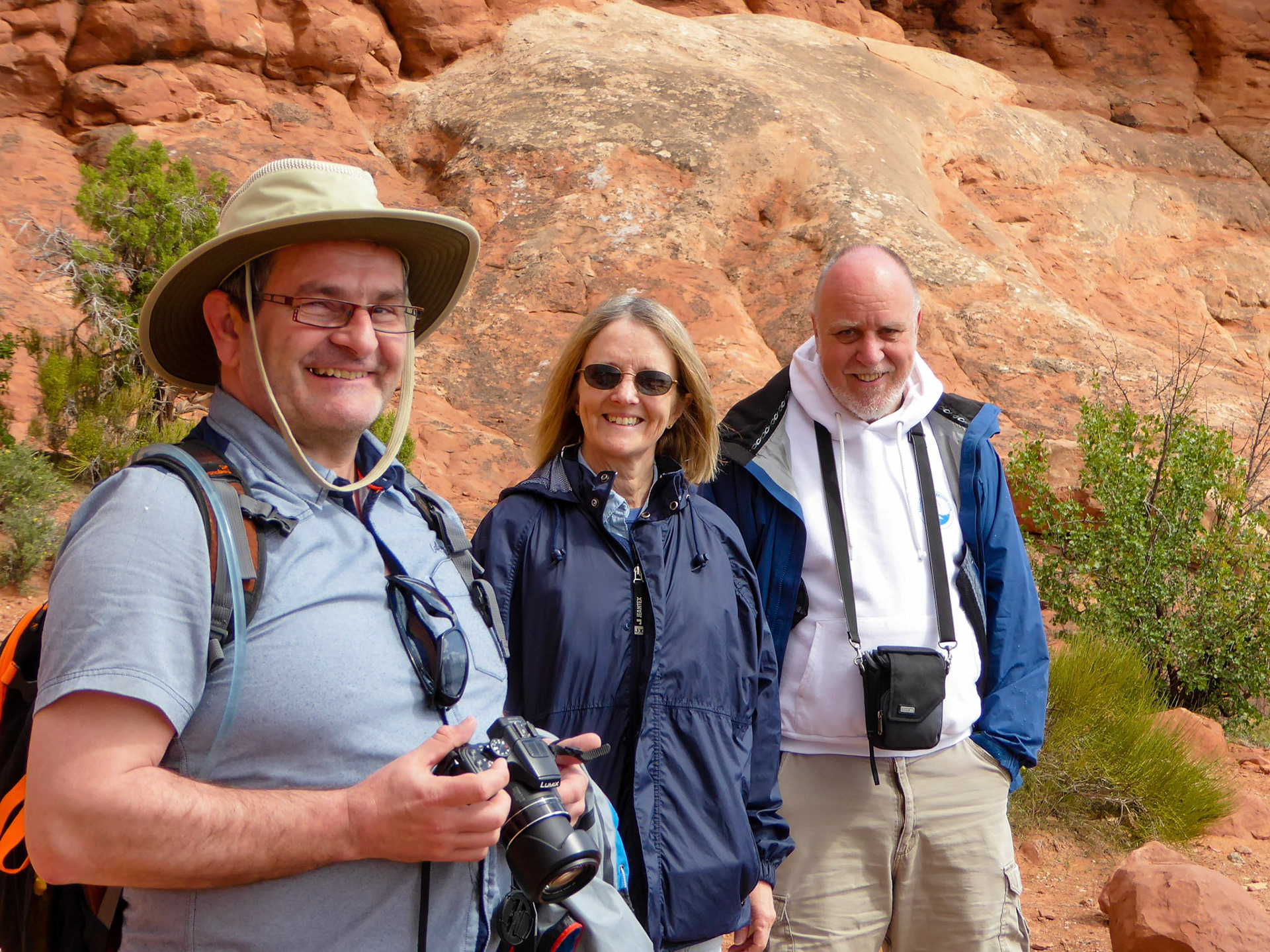 Serge, Judith and Richard in Arches National Park.