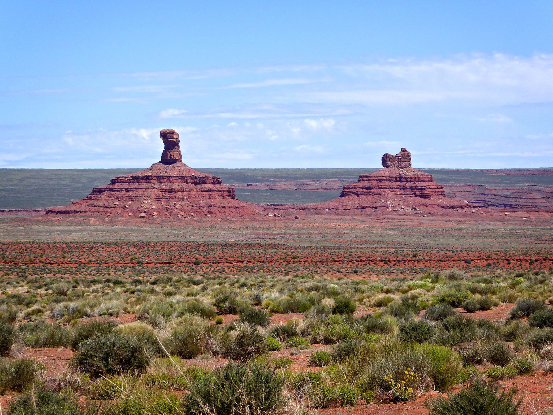Rooster Rock and the Setting Hen in the Valley of the Gods.