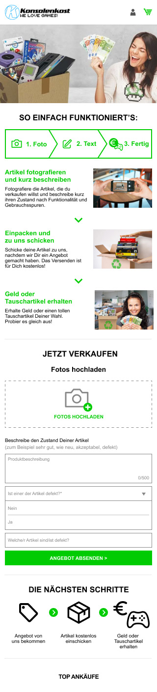 Prototyp Ankaufseite