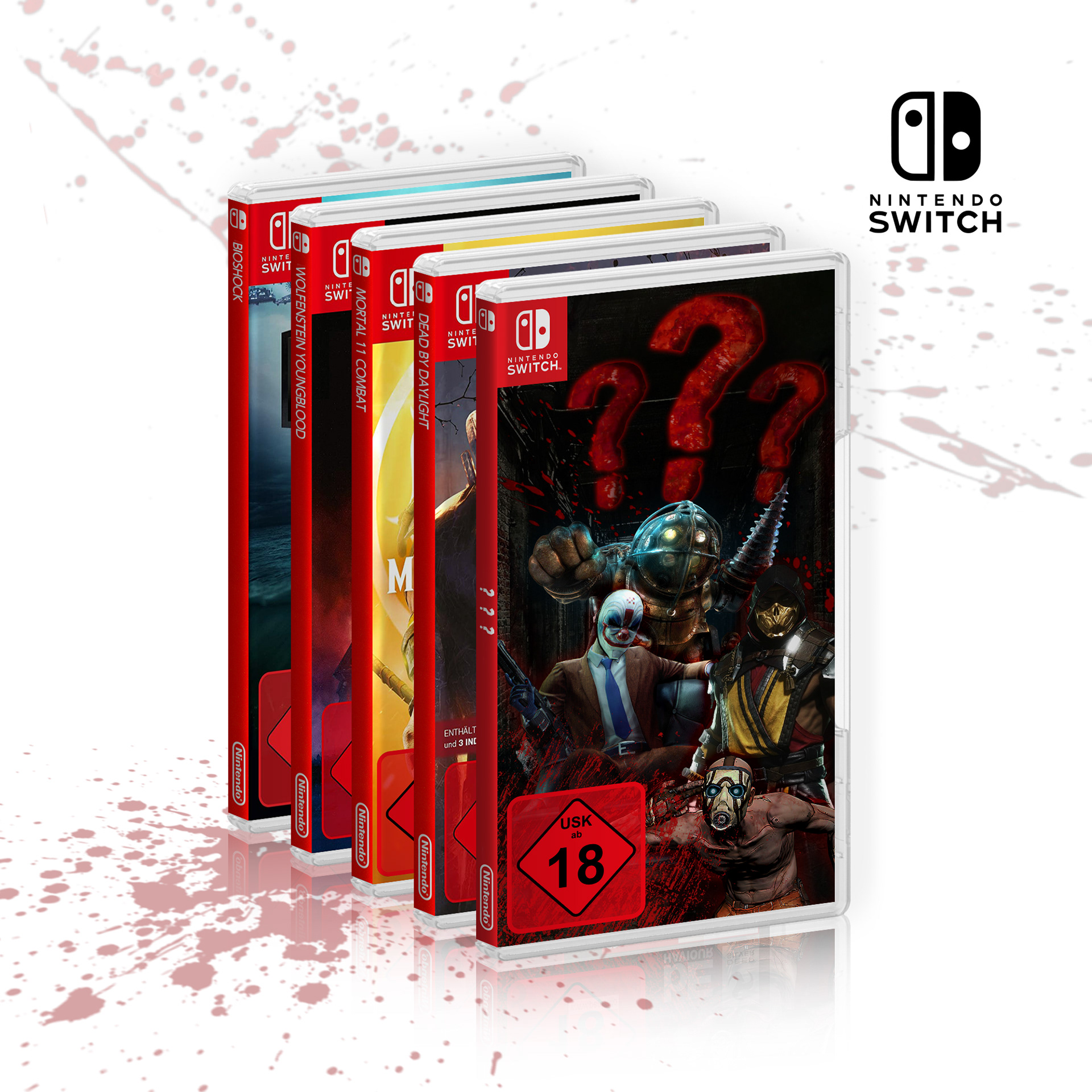 Fotomontage Mockup Switch Horror Games