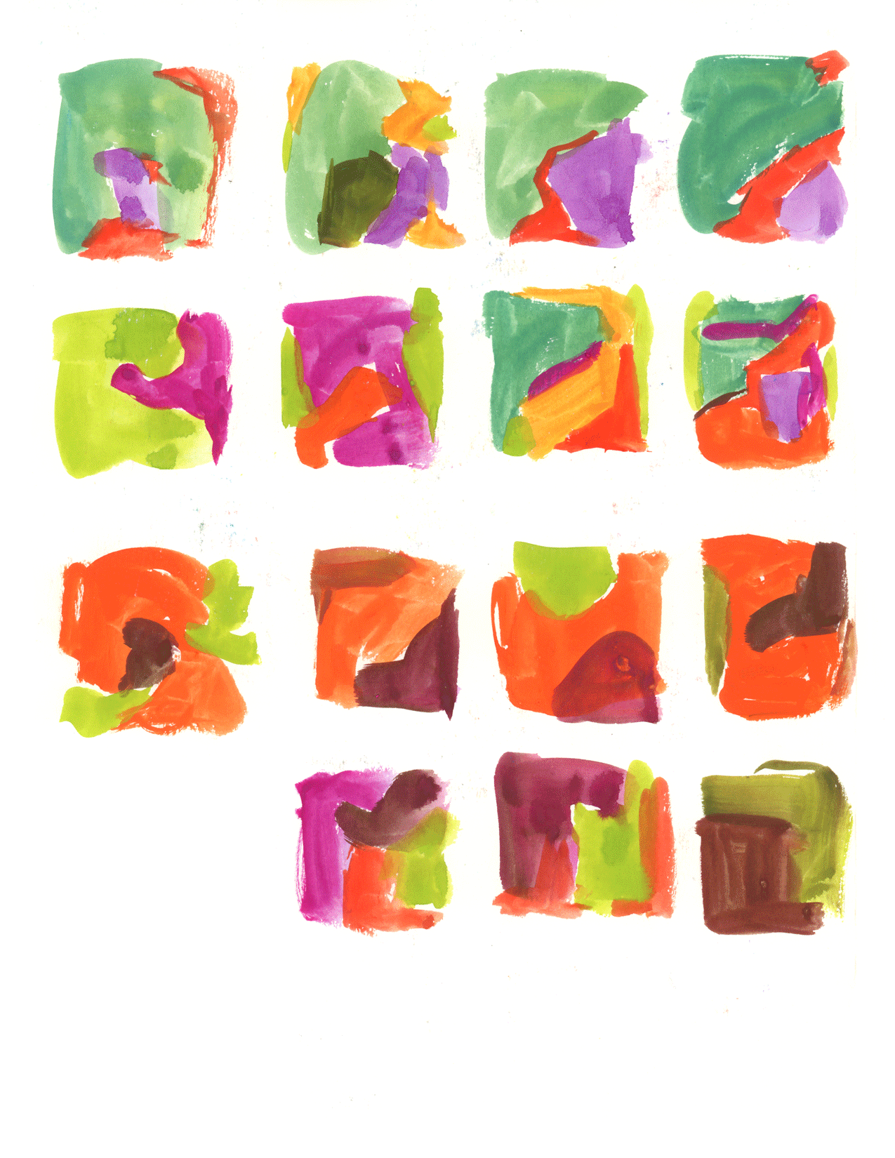 Color Studies, Gouache, 8.5"x11", 2019.