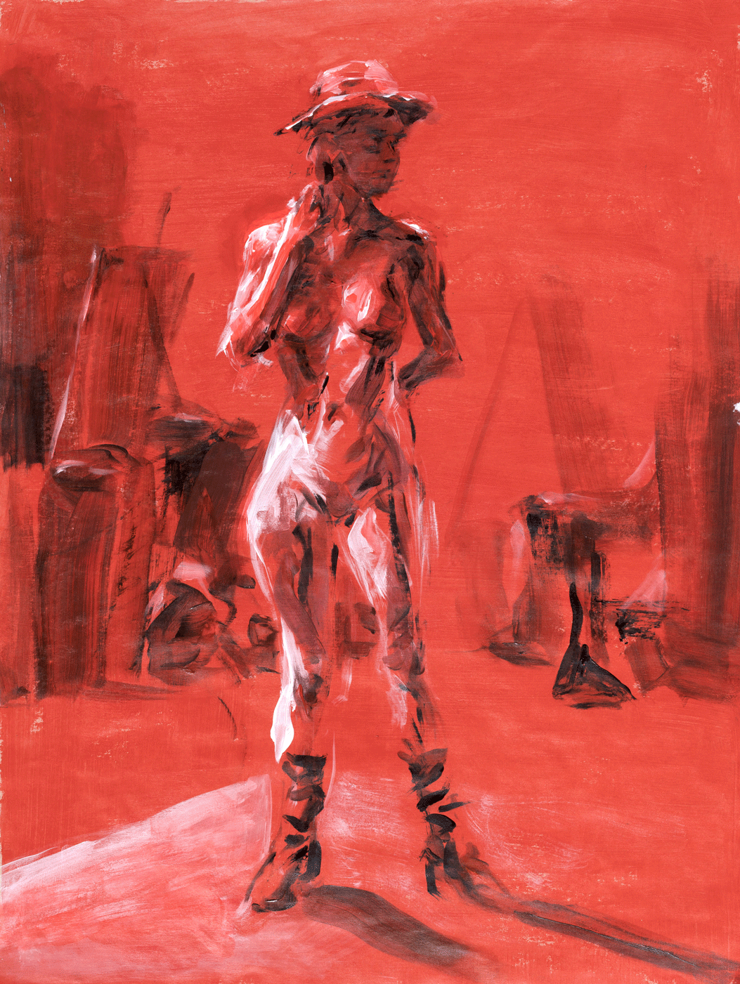 Life Drawing, acrylics, 18"x24", 2018