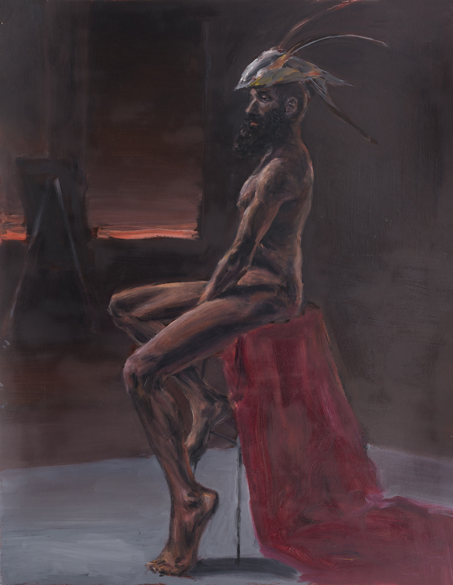 Life Drawing, oil on board, 32"x40", 2018
