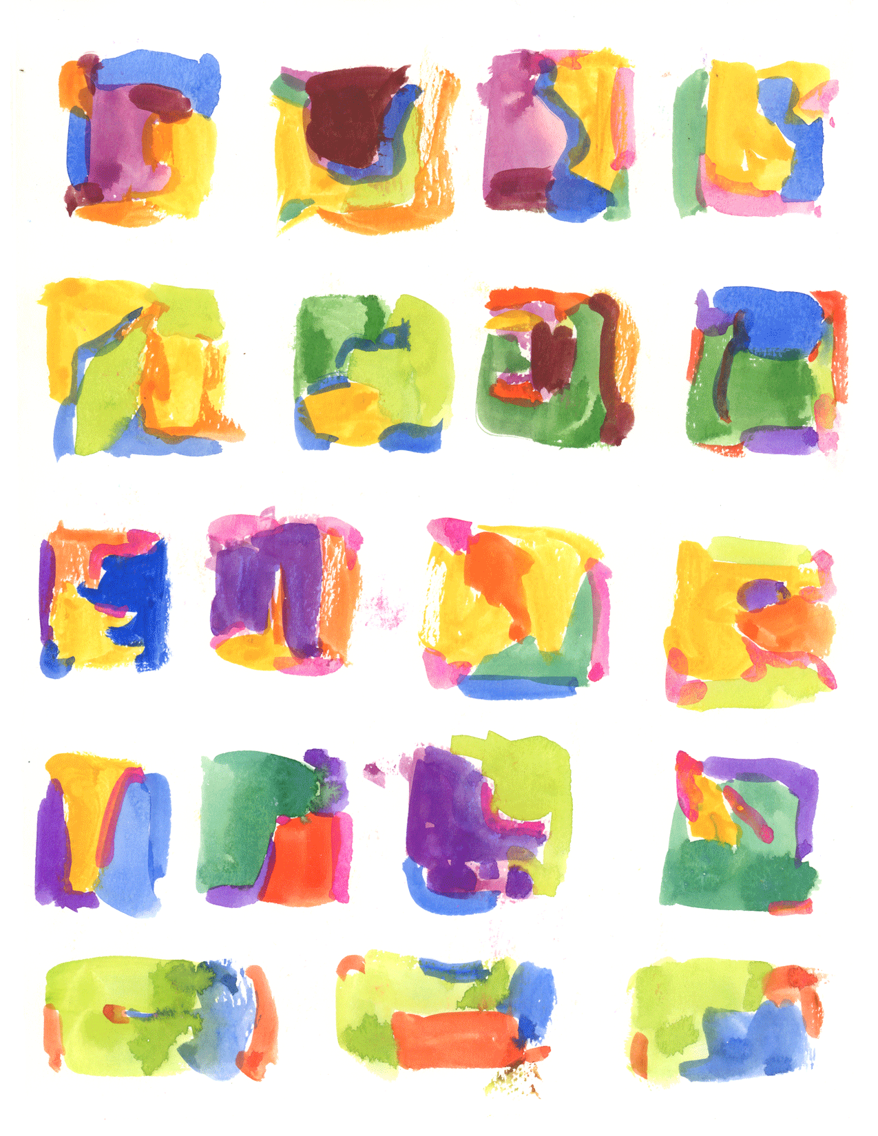 Color Studies, Gouache, 8.5"x11", 2019.