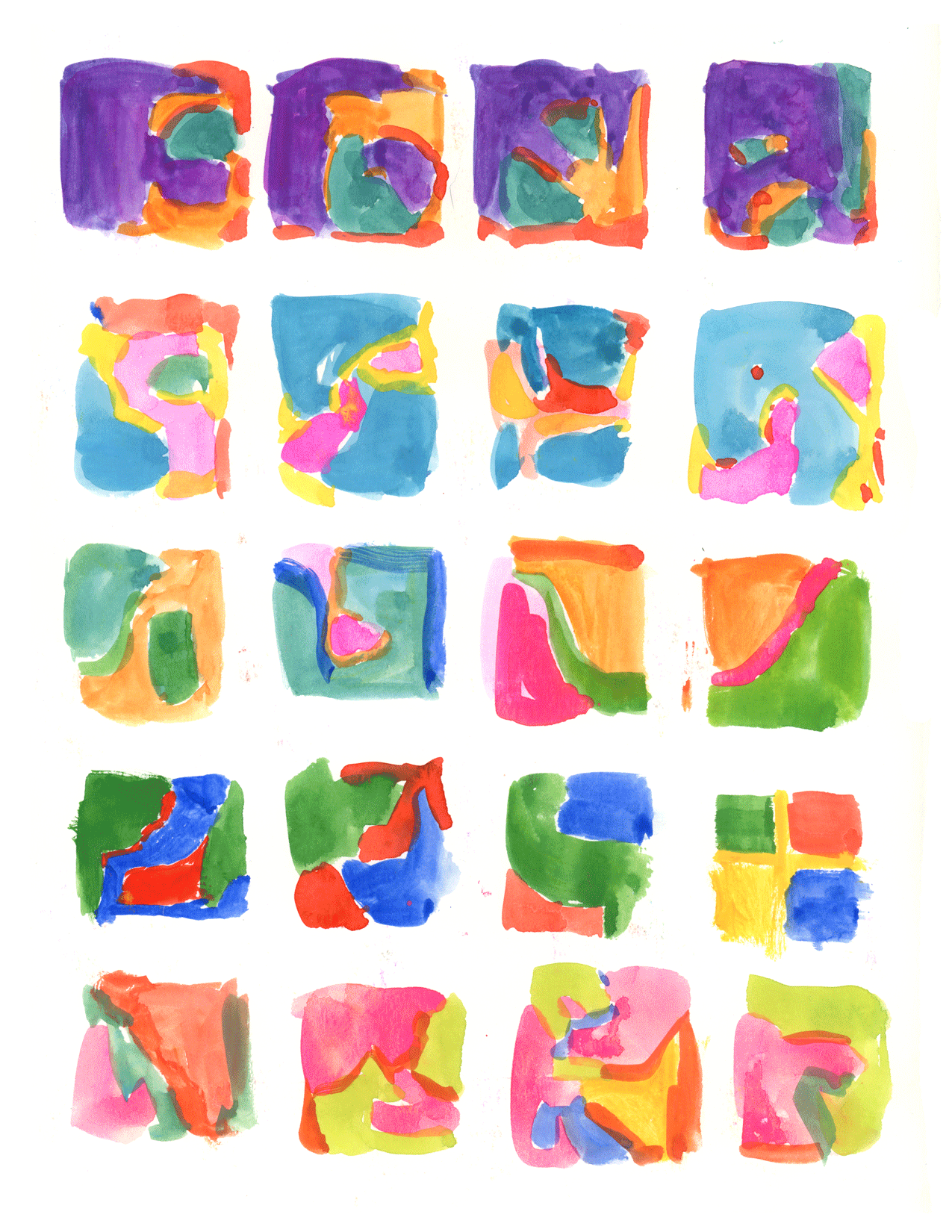 Color Studies, Gouache, 8.5"x11", 2019.