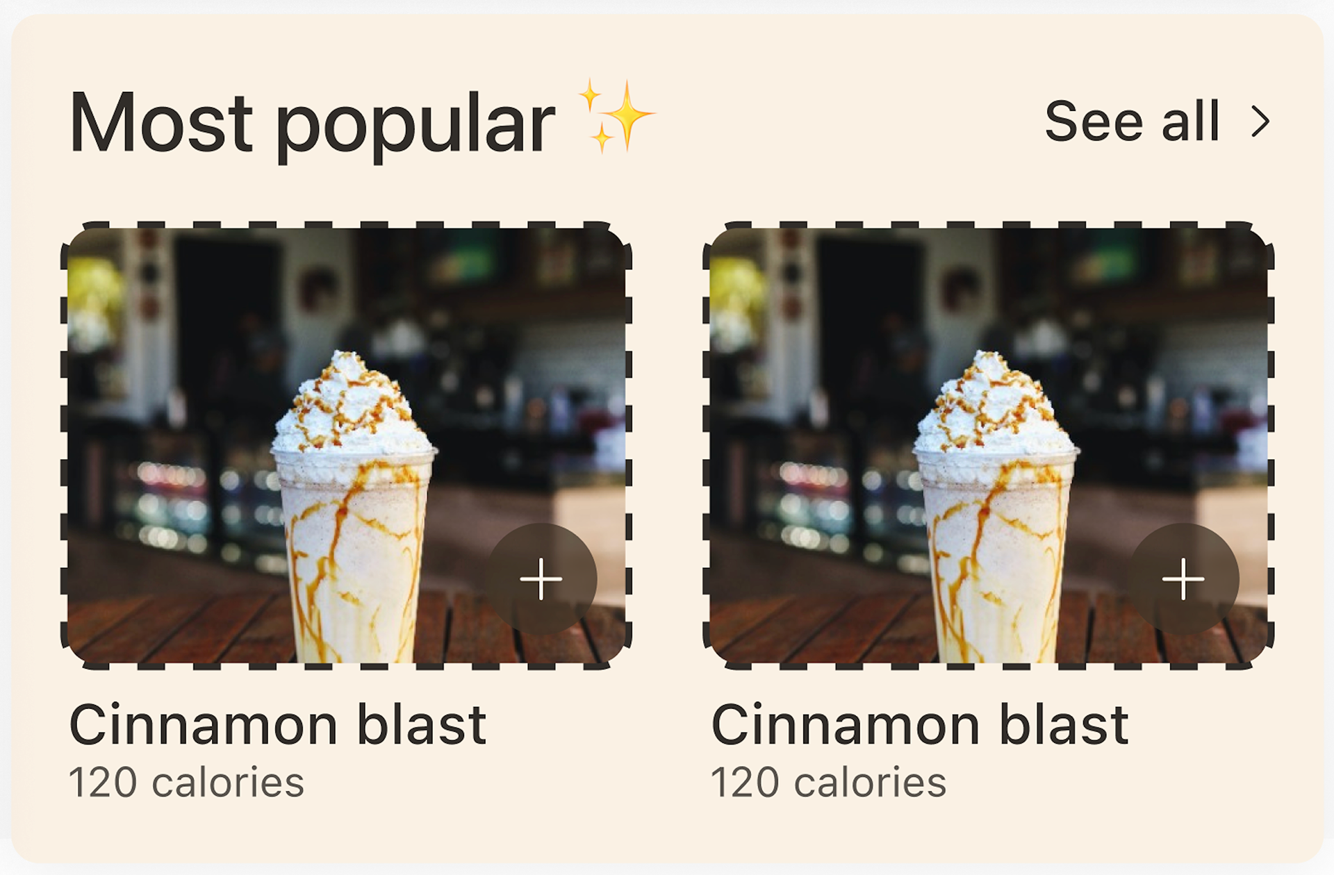 'Most Popular' section features drinks that are loved by the community.
