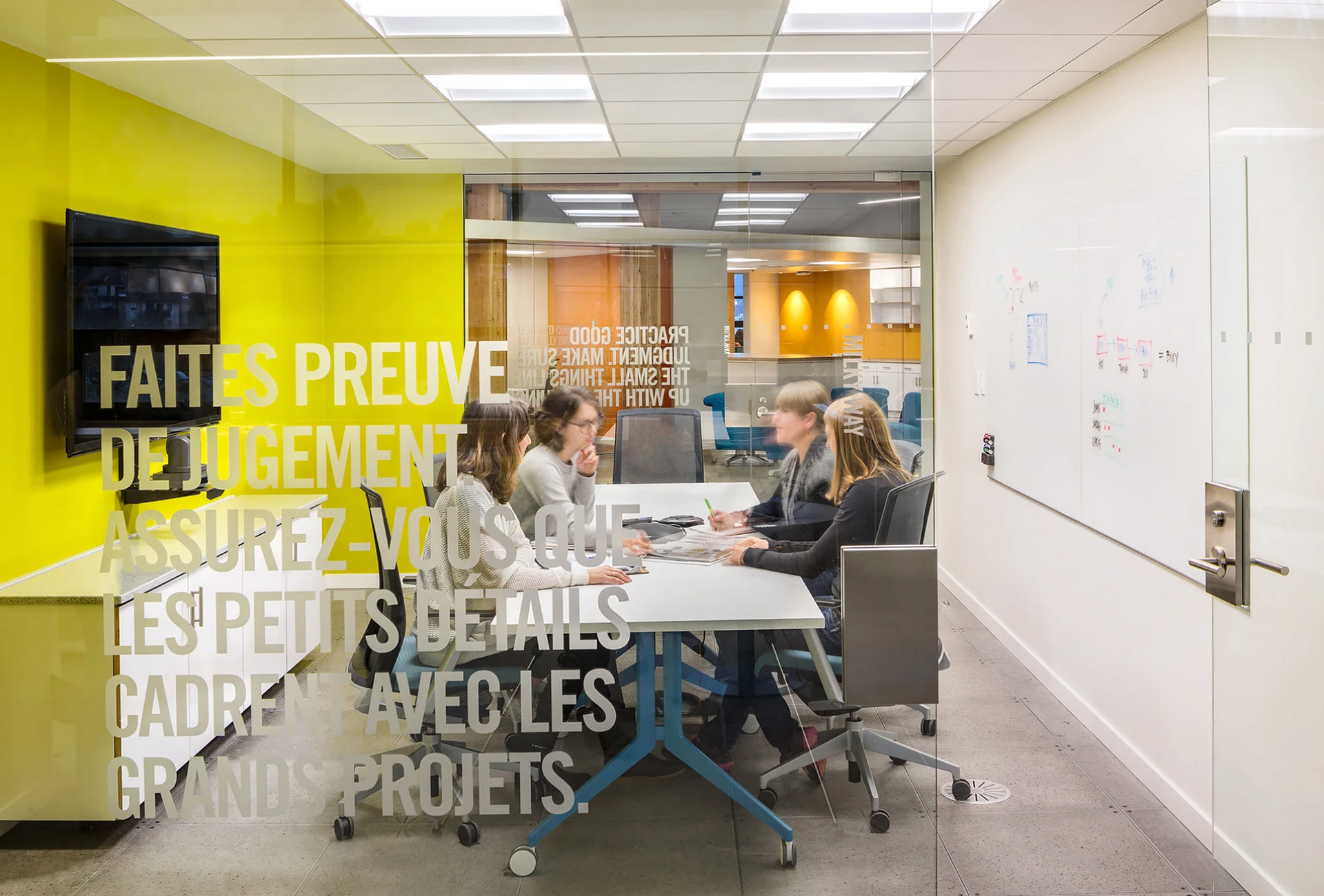 Typographic design for meeting rooms