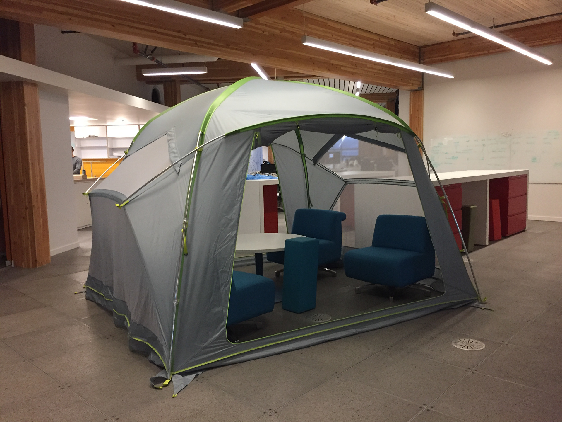 Adding tents to casual meeting spaces