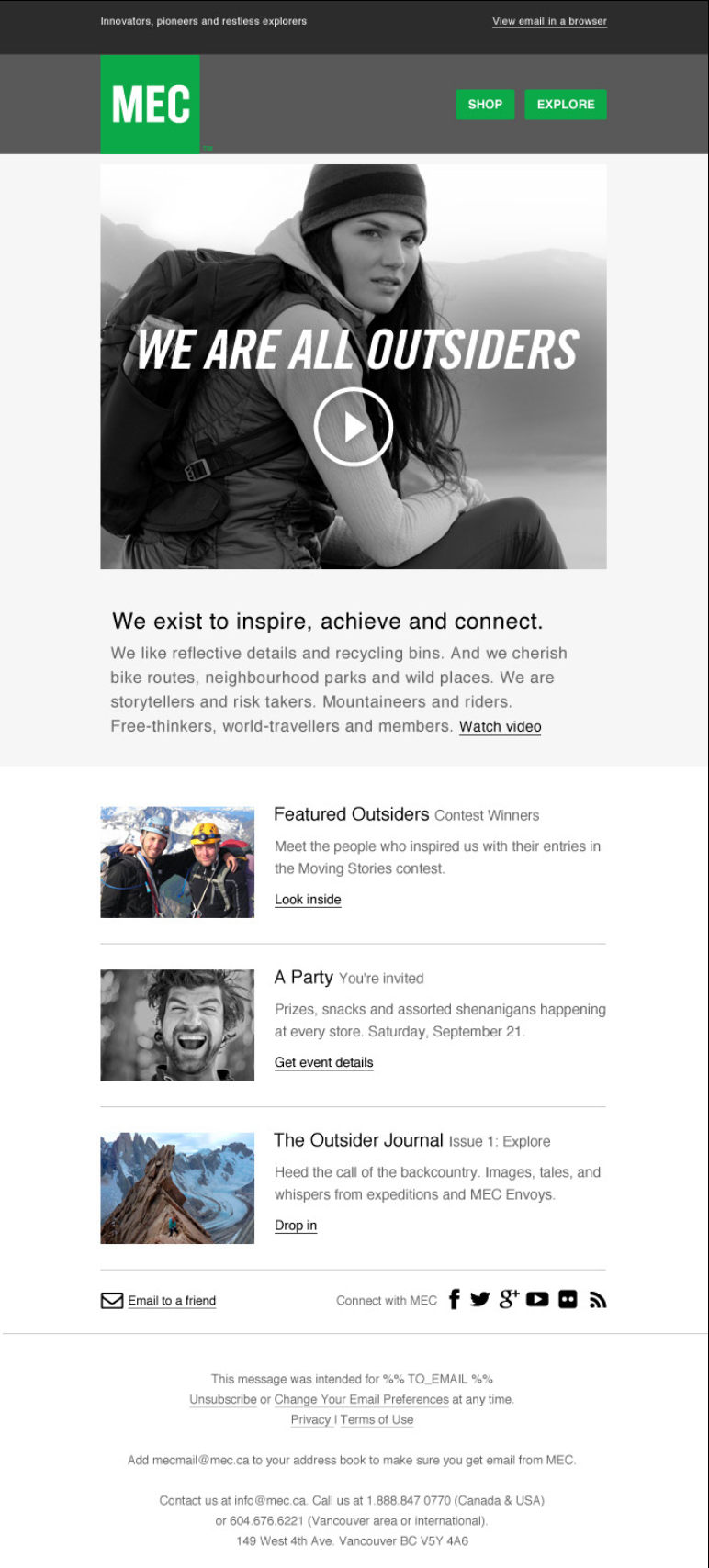Rebrand email design