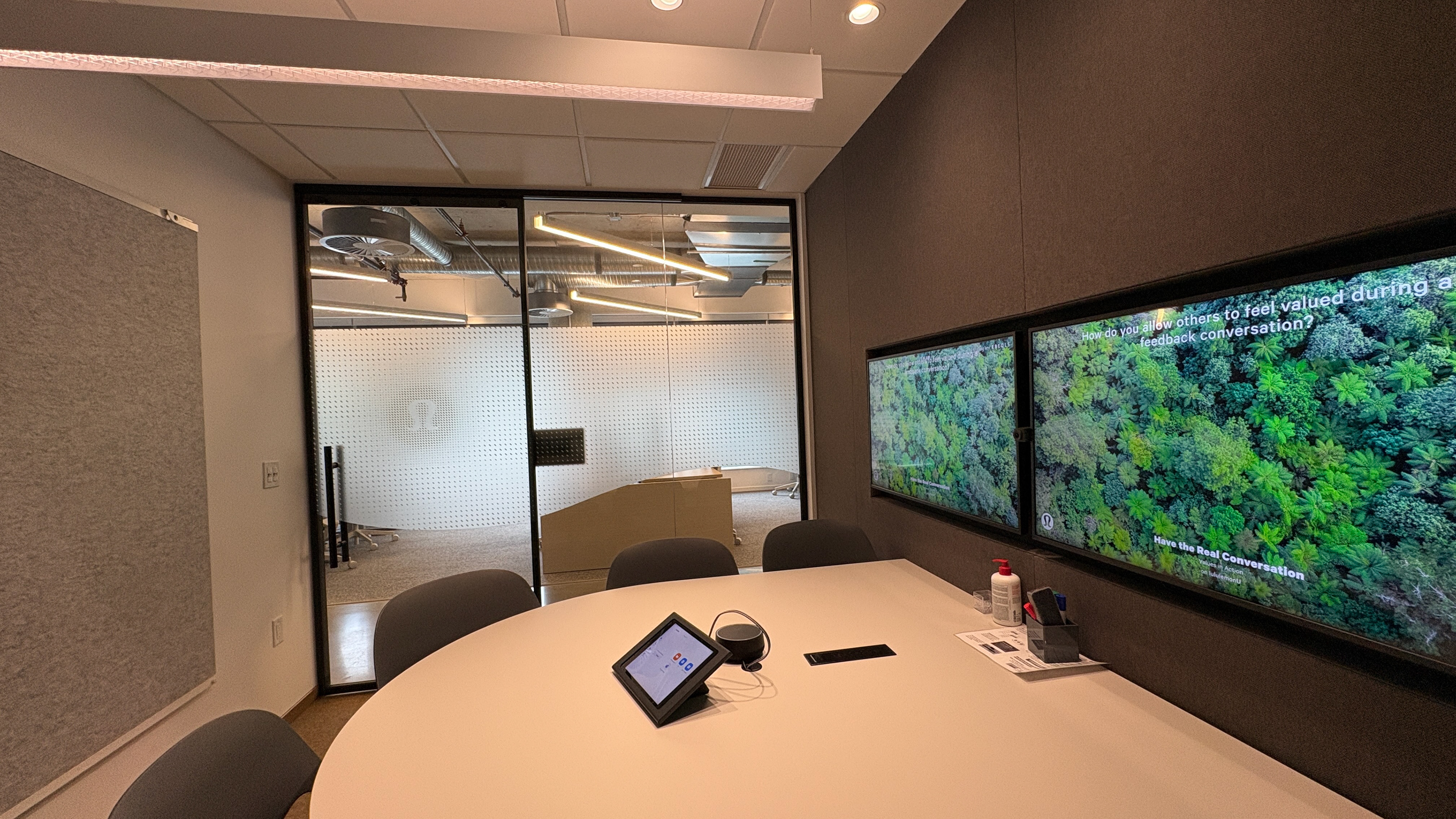 Lululemon meeting room privacy graphics - interior