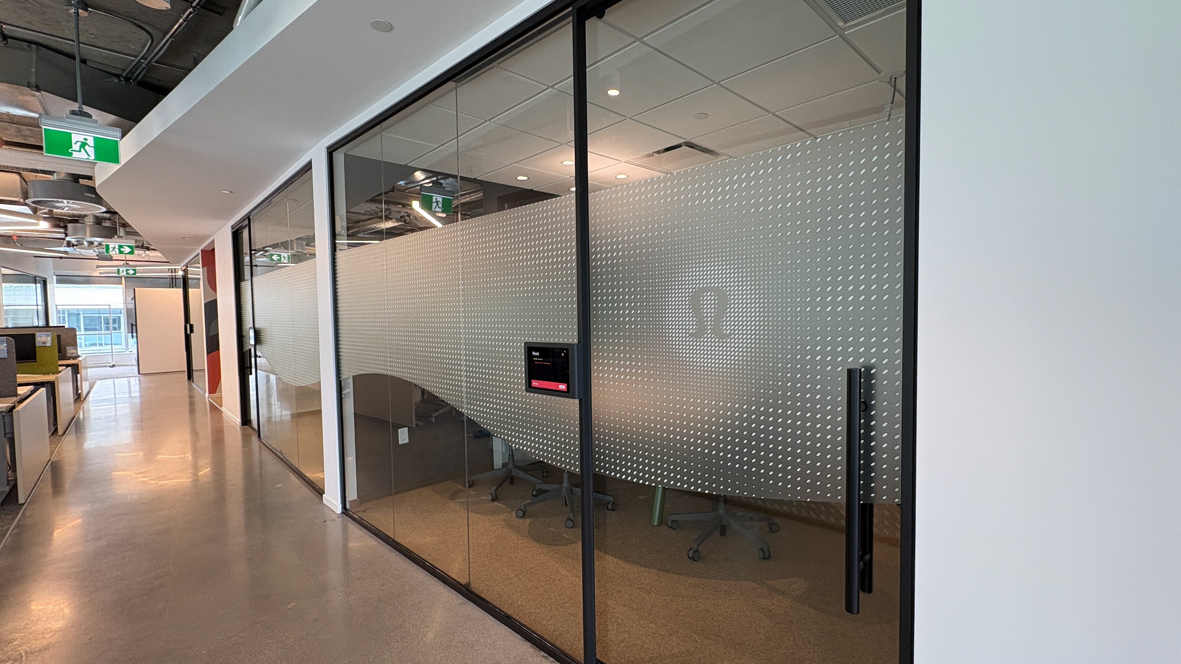 Lululemon meeting room privacy graphics