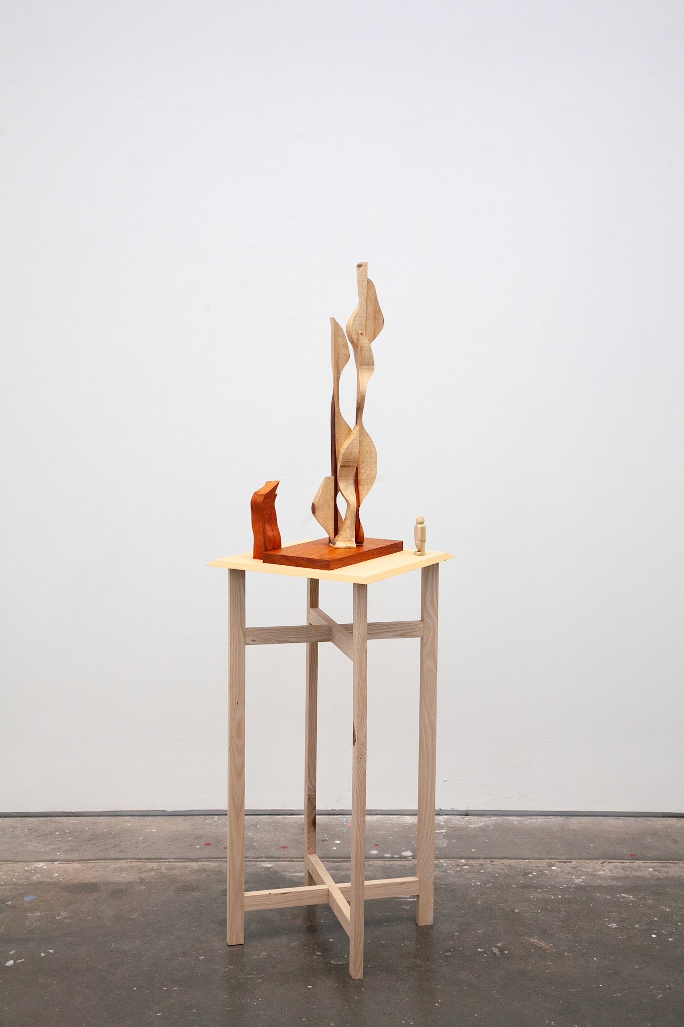 "Powerful Dreamer", set of  bandsaw cut padauk freeform sculptures