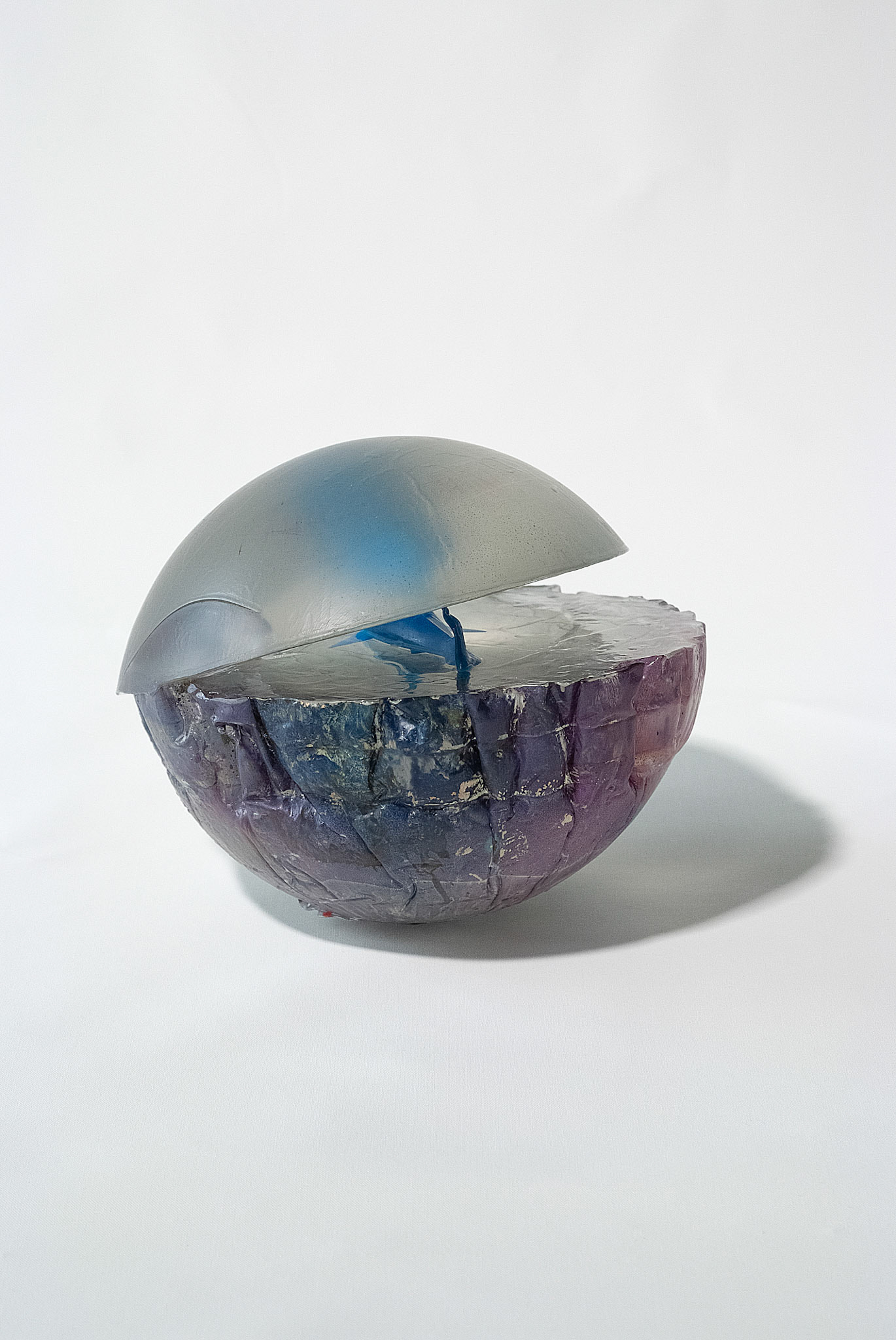 2511002 The Weight of Contextlessness(B), 2025, Synthetic Resin(Epoxy), Fake Shark, Residues of Canvas Works, ca. 25(h.) x 32(w.) x 30(d.)cm