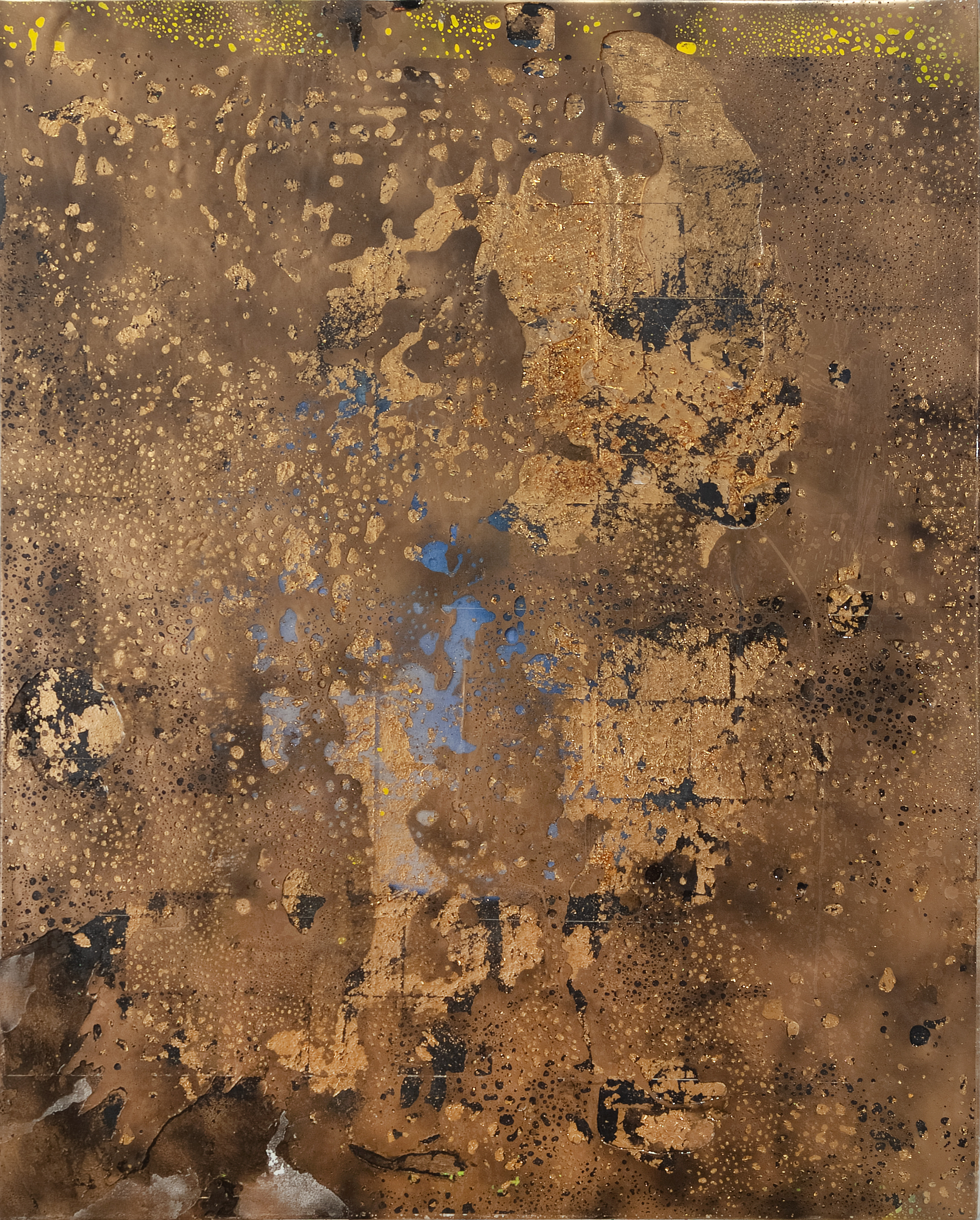 2408001-3 Moonlight, 2024, Acrylic, Epoxy Resin over Gold Leaf, Pigment Printed Paper on Canvas, 162.2 x 130 x 4cm