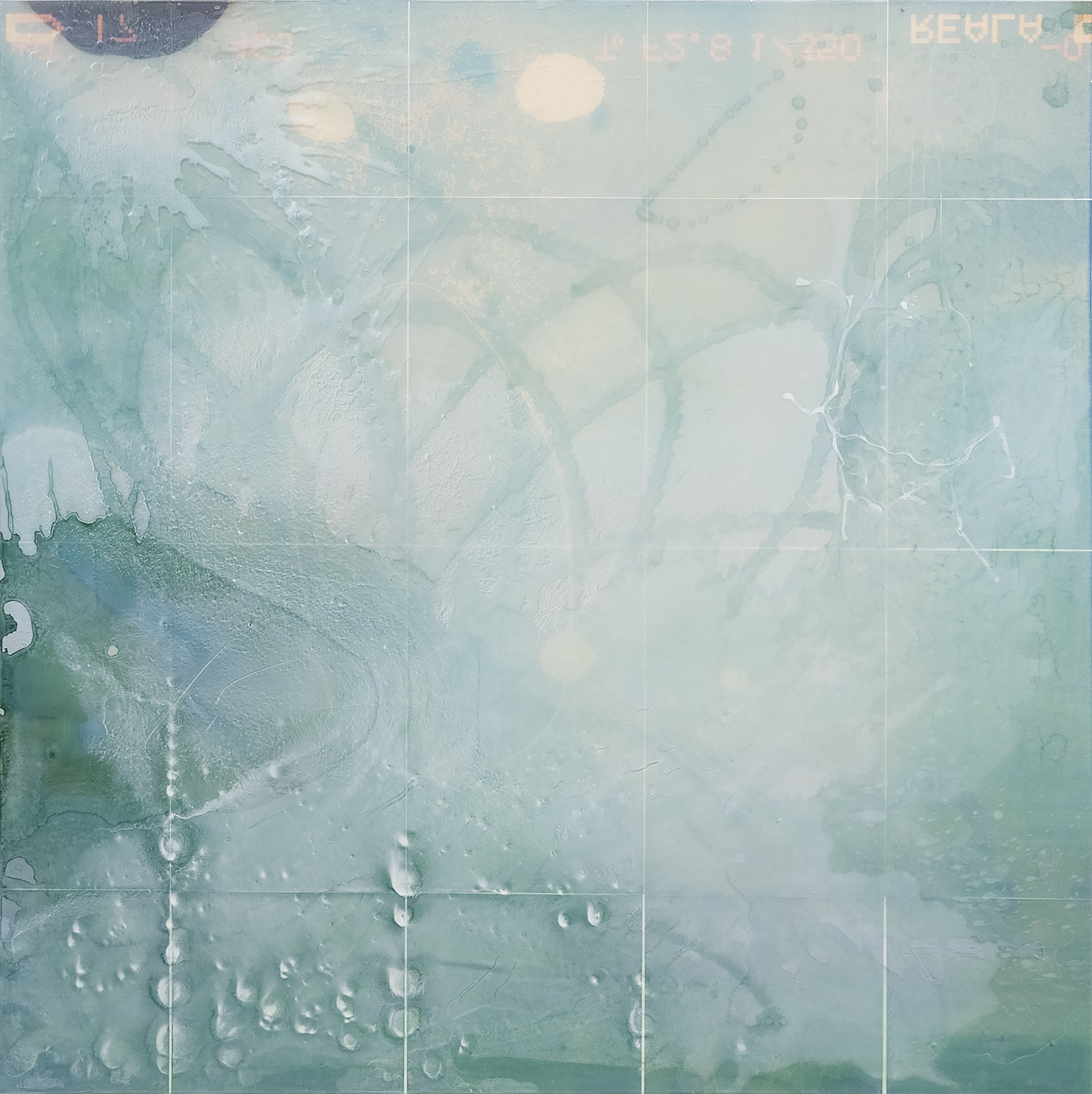 2304005 Behind the veil, 2023, Acrylic, Epoxy Resin, Pigment Printed Papers on Canvas, 130 x 130 x 4cm