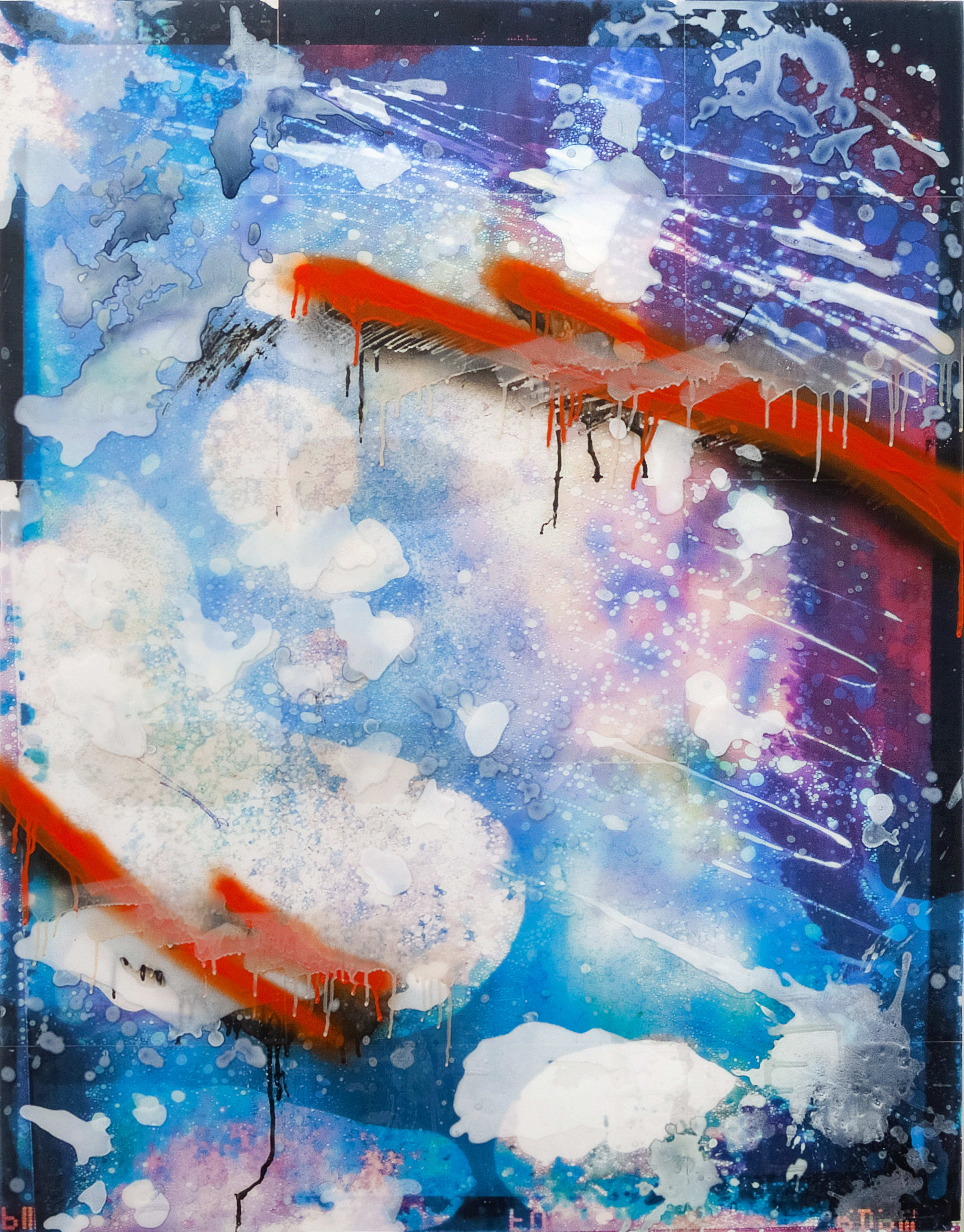 2405002 Behind the Veil, 2024, Acrylic, Epoxy Resin over Pigment Printed Paper on Canvas, 130.3 x 102 x 3.3cm