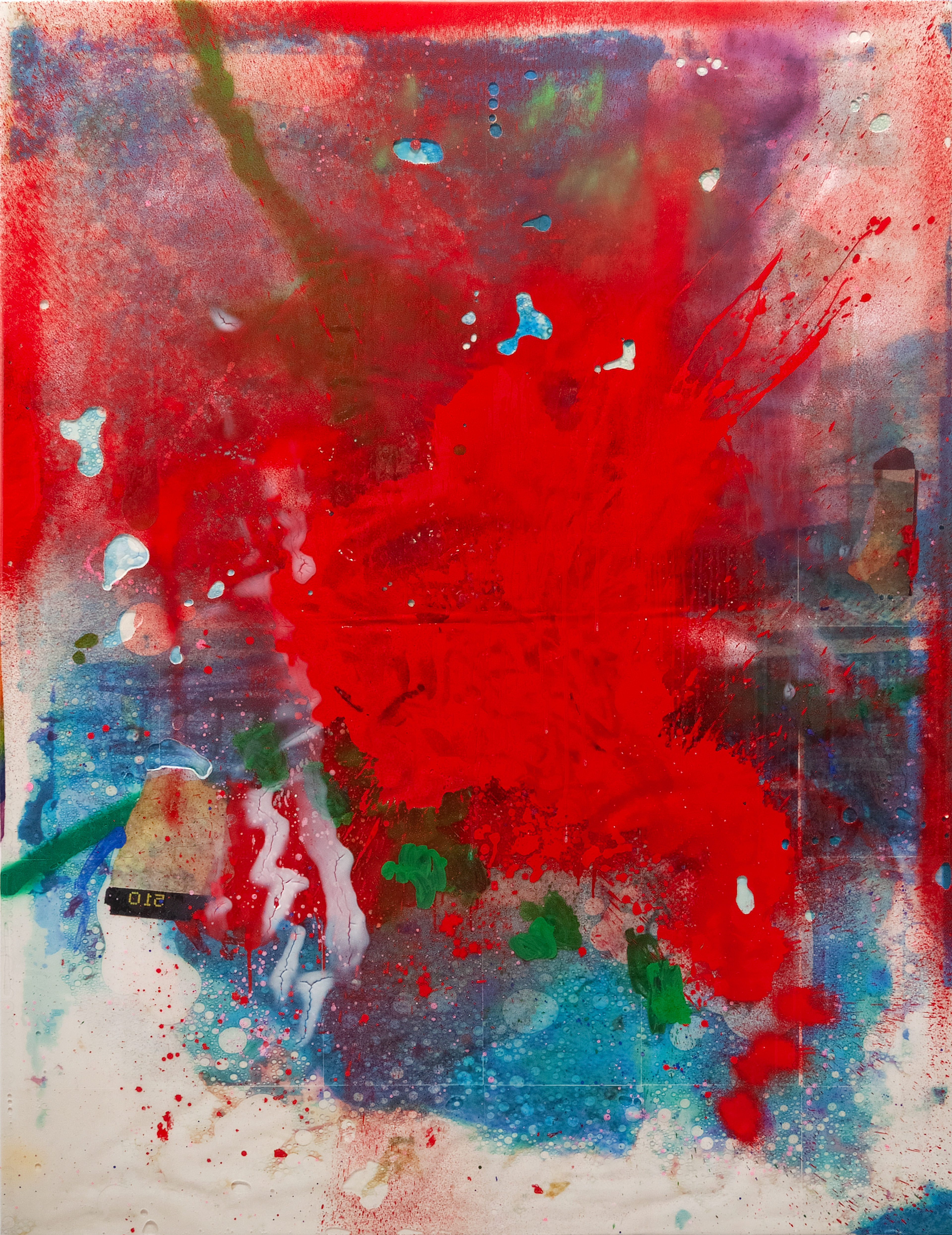 2406002 Slow Dancing in a Burning Room, 2024, Acrylic, Epoxy Resin over Pigment Printed Paper on Canvas, 162.2 x 125 x 3.3cm