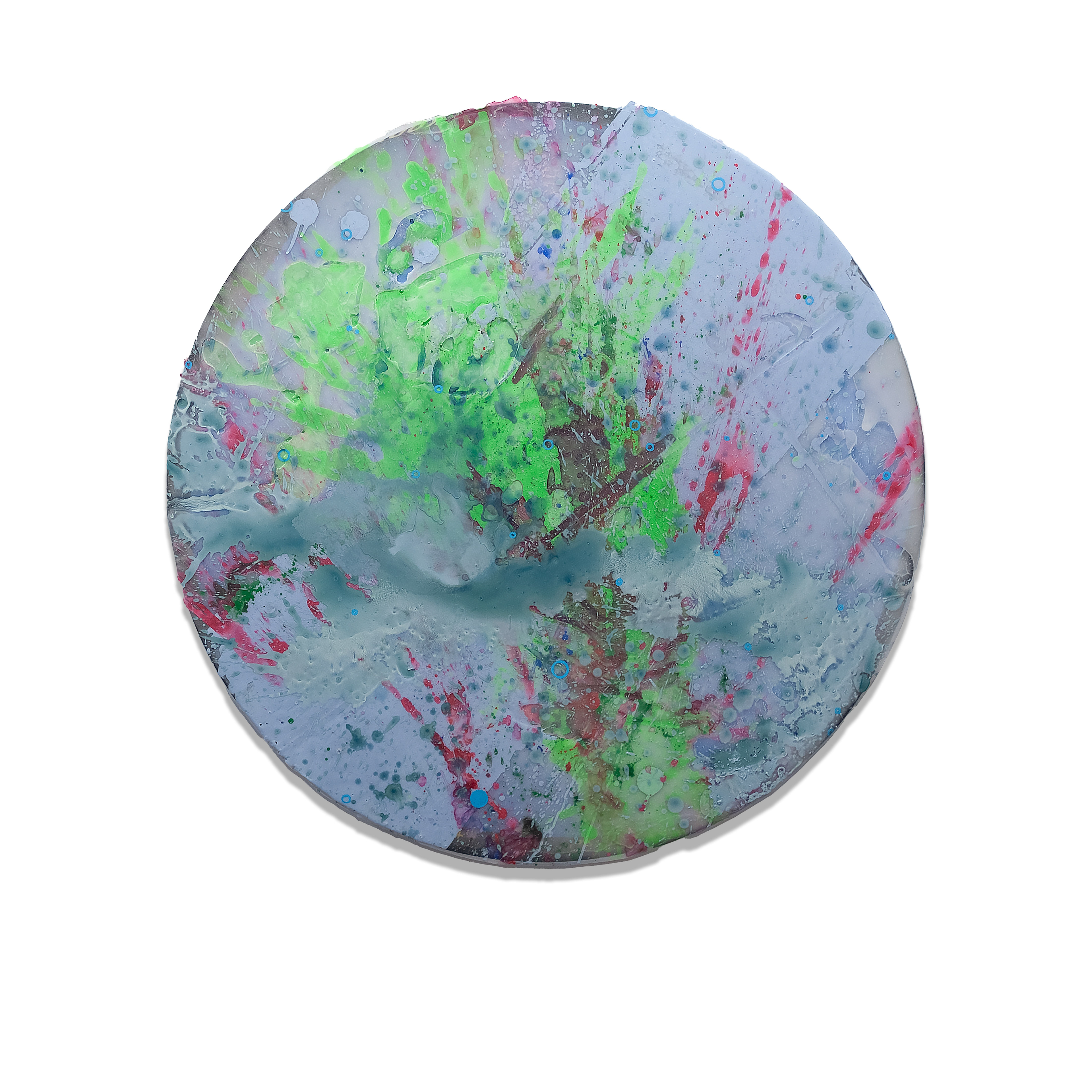 2401001 Broken R.G.B., 2024, Mixed Media on Canvas, Dia. 110cm