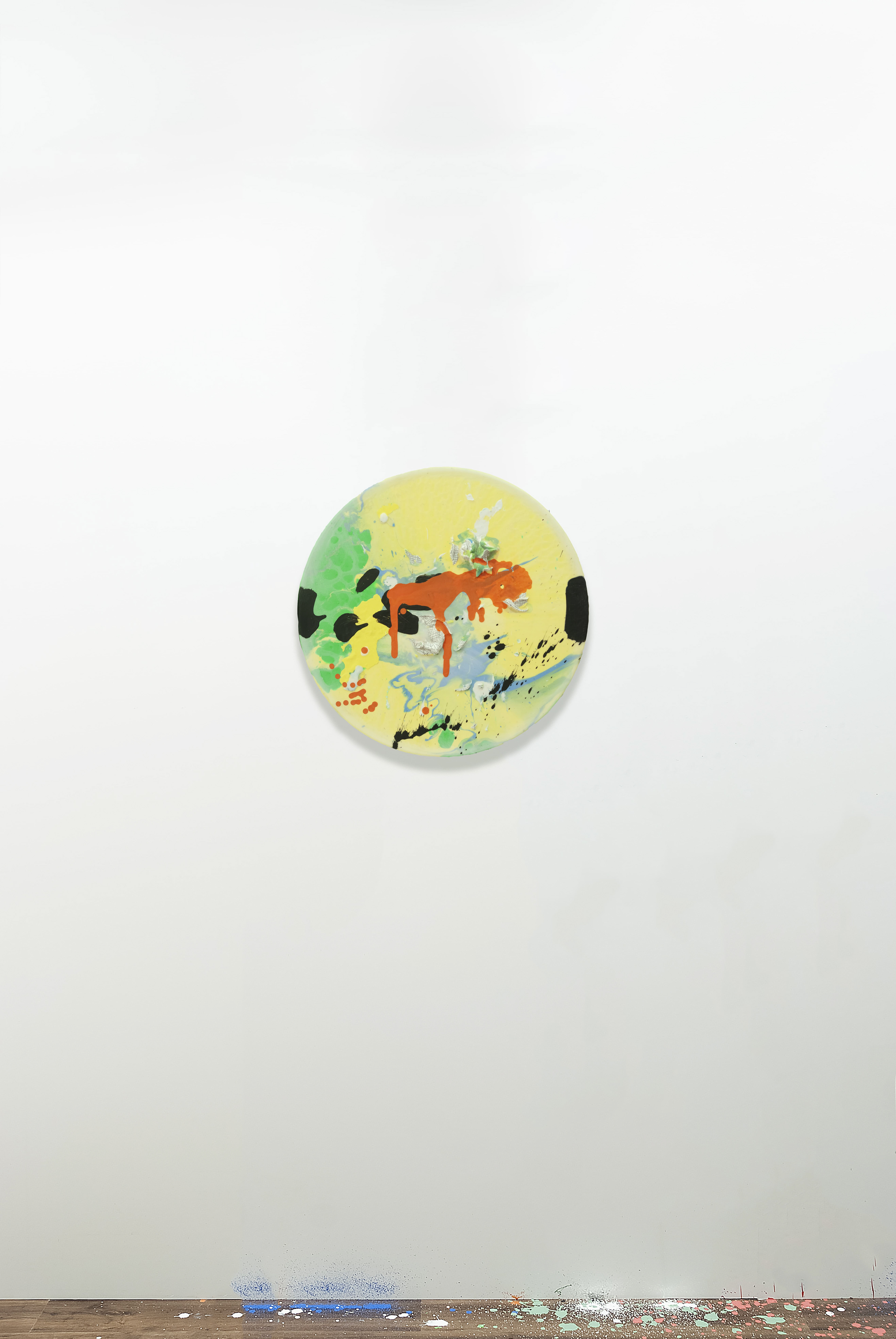 2301001 Case 0(zero), 2023, Pencil, Acrylic, Epoxy Resin, Modeling Paste on Canvas, Dia. 50cm