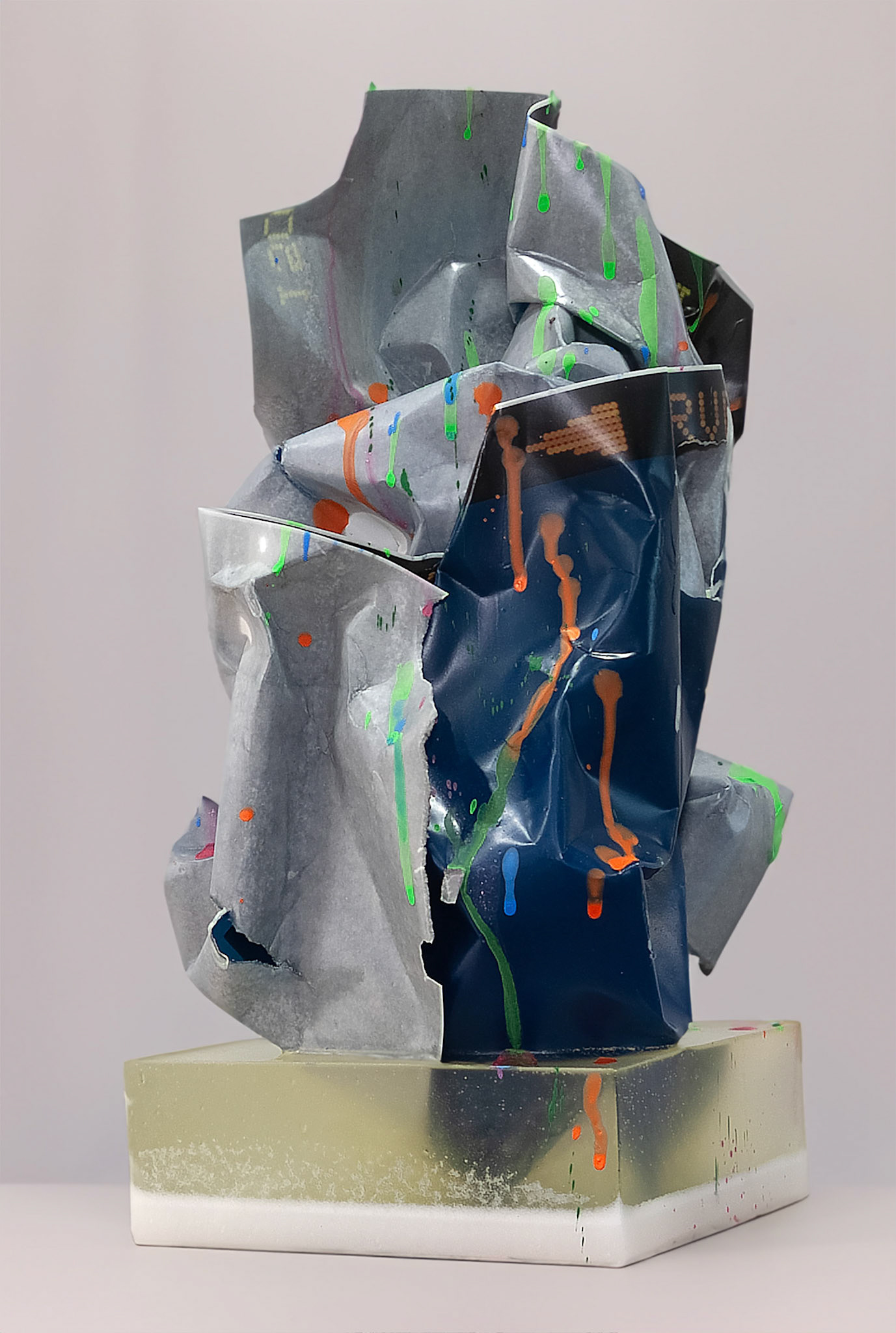 2401001 Word, 2024, Epoxy Resin, Pigment Printed Paper, 15 x 15 x 34cm