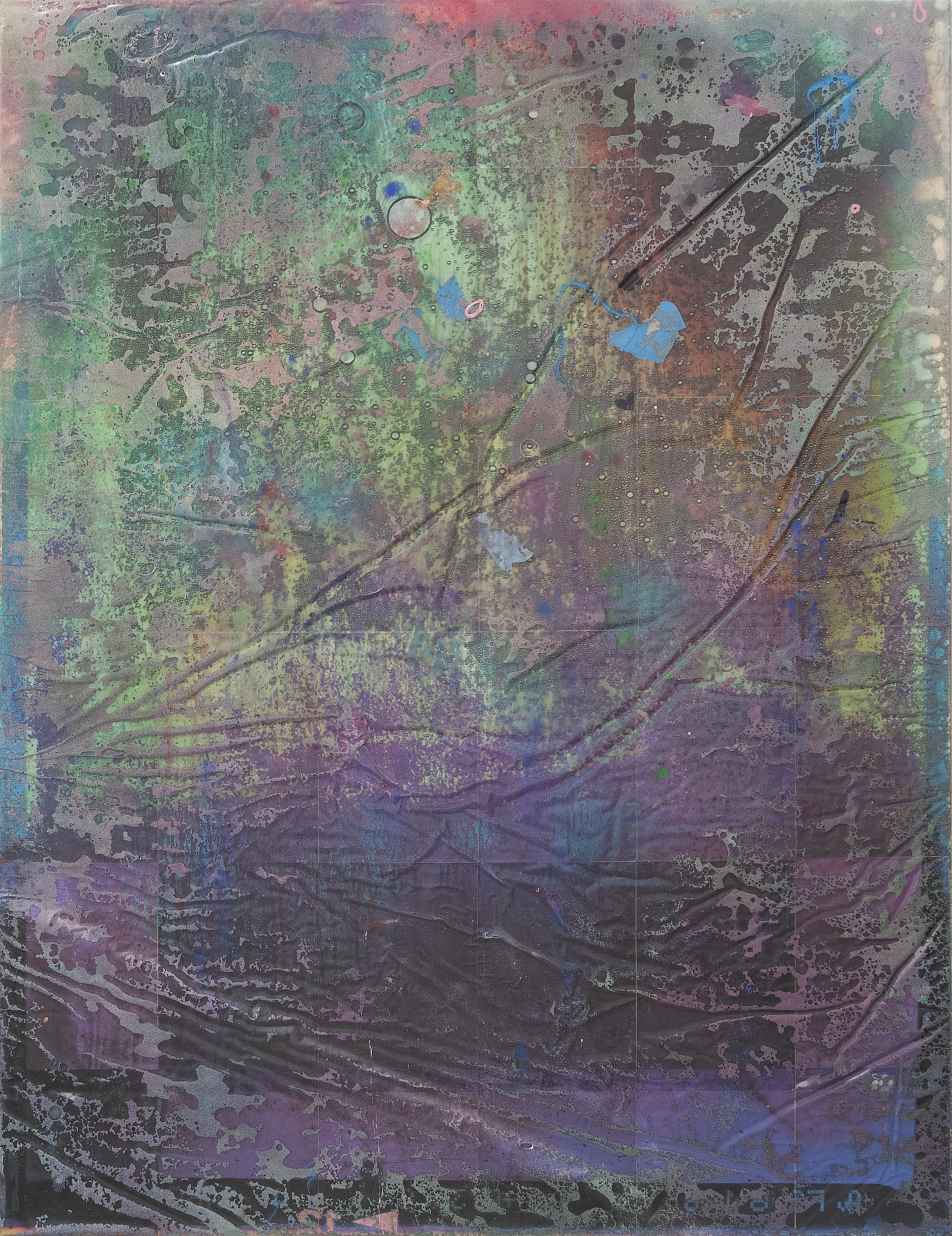 2502004 2015 Vintage Marsala, 2025, Acrylic, Epoxy Resin over Pigment Printed Paper on Canvas, 162.2 x 125 x 4cm