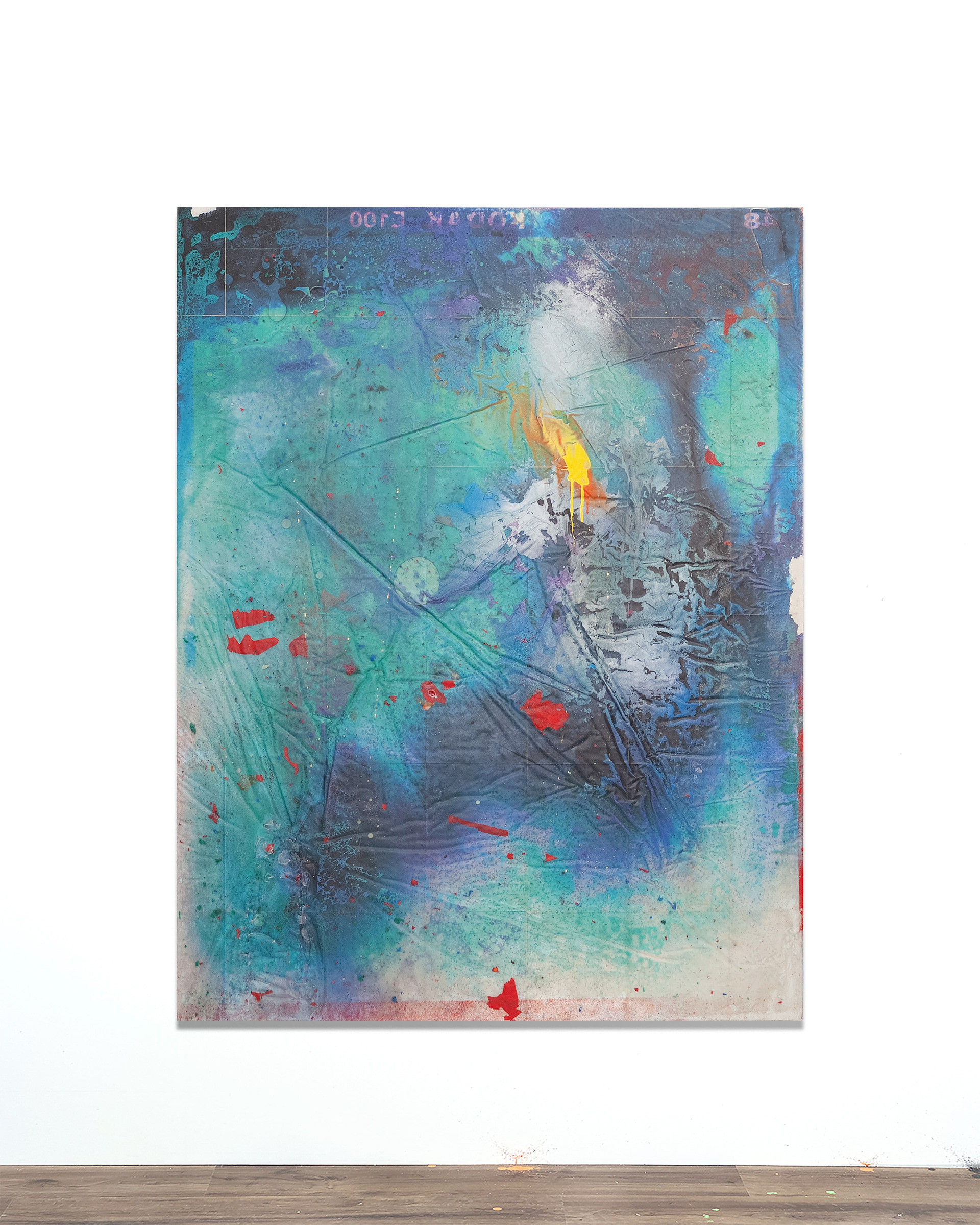 2502002 Iris under Rainbow, 2025, Acrylic, Epoxy Resin over Pigment Printed Paper on Canvas, 162.2 x 125 x 4cm