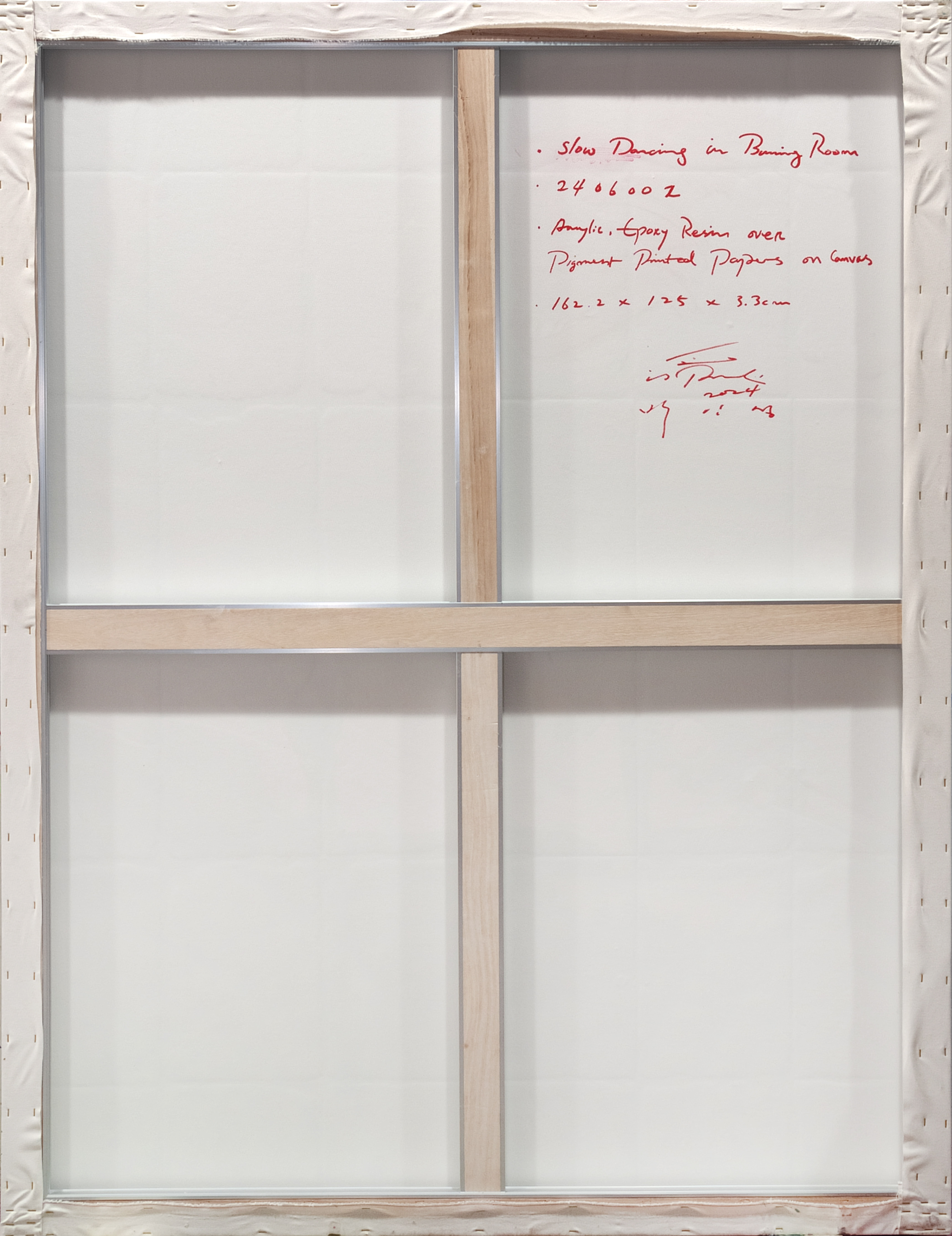 2406002 Slow Dancing in a Burning Room, 2024, Acrylic, Epoxy Resin over Pigment Printed Paper on Canvas, 162.2 x 125 x 3.3cm