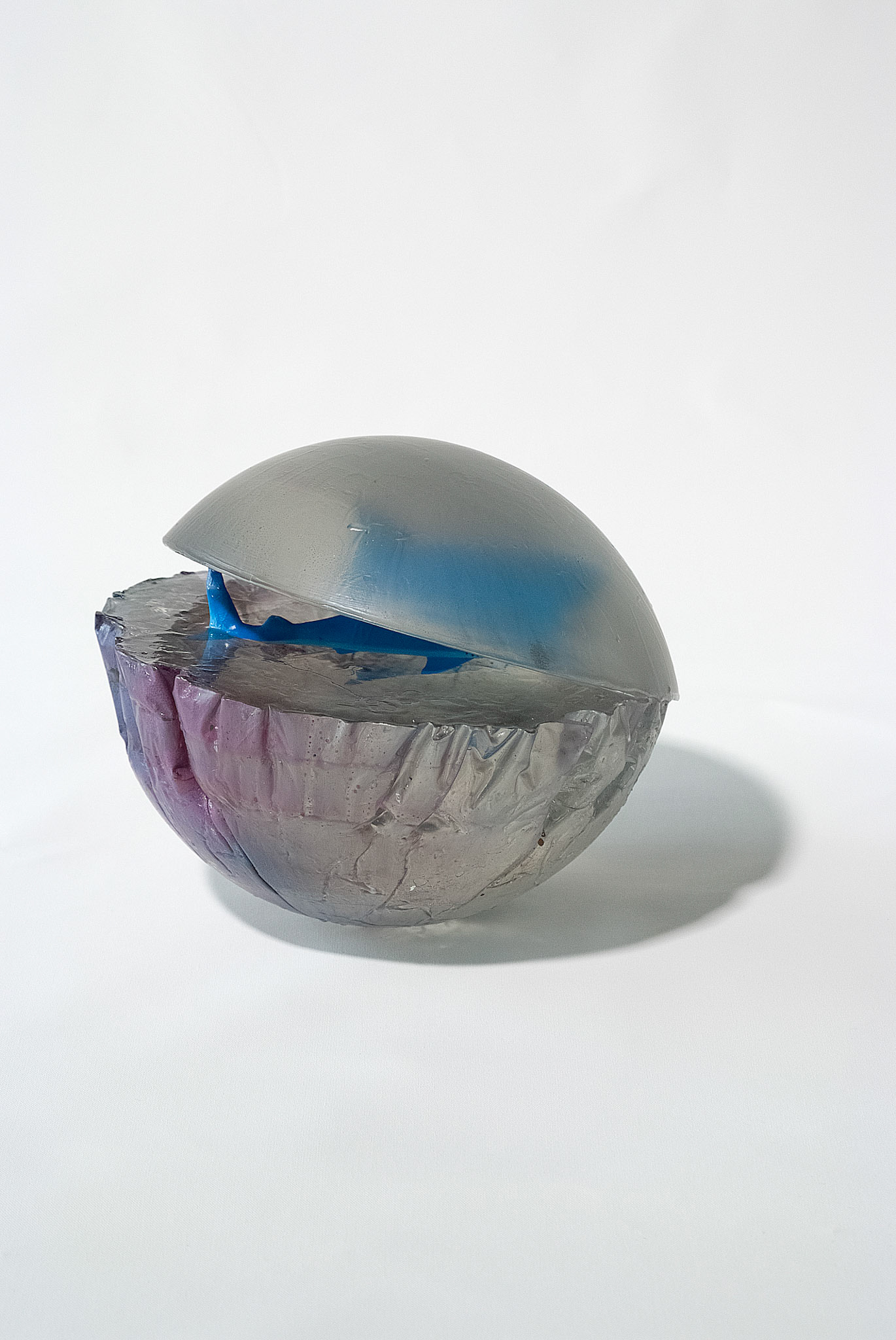 2511002 The Weight of Contextlessness(B), 2025, Synthetic Resin(Epoxy), Fake Shark, Residues of Canvas Works, ca. 25(h.) x 32(w.) x 30(d.)cm